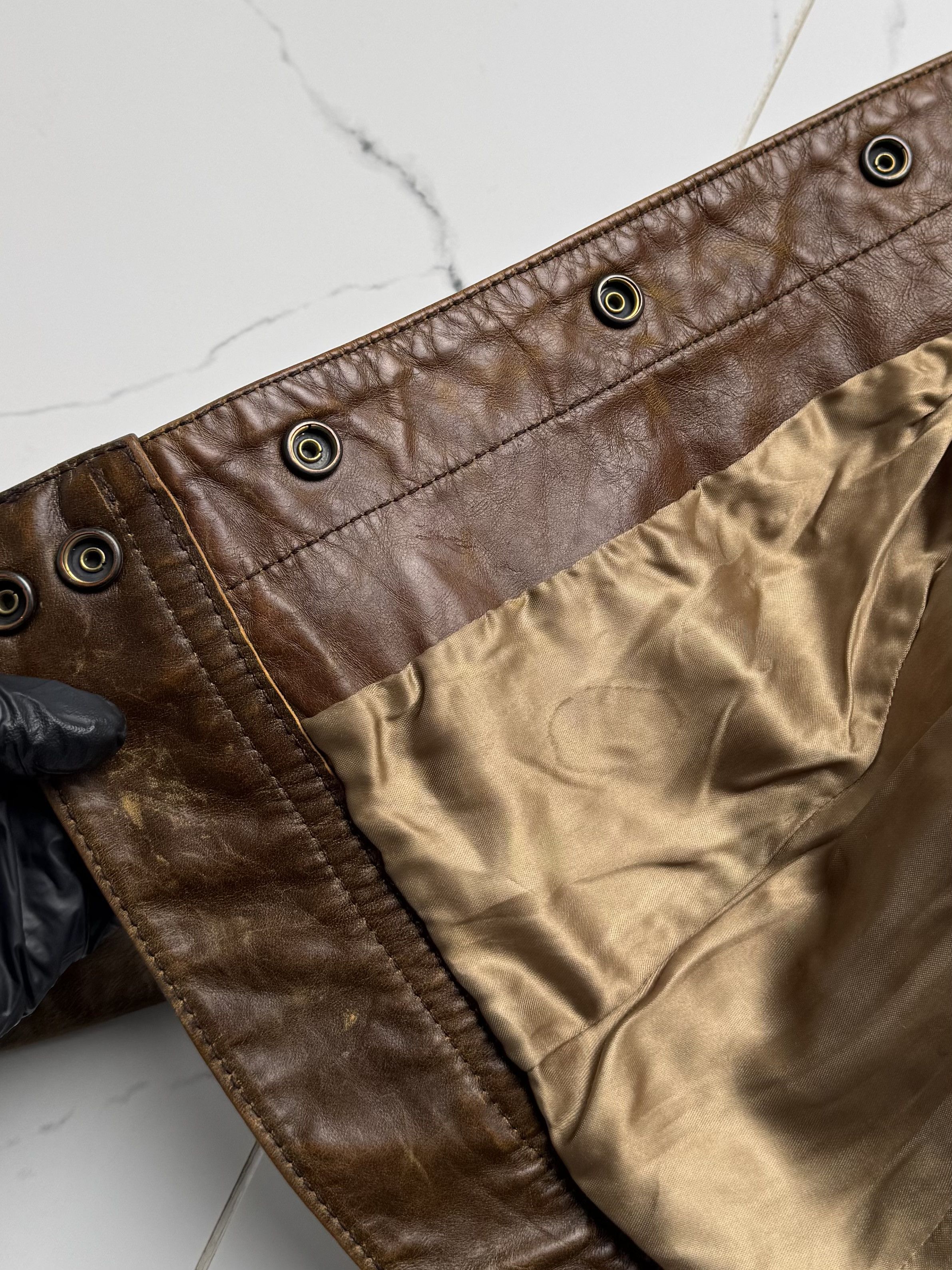 Vintage Y2K Brown Leather Jacket Womens Fitted Button Up Biker Style Size S / US 4 / IT 40 - 12 Thumbnail