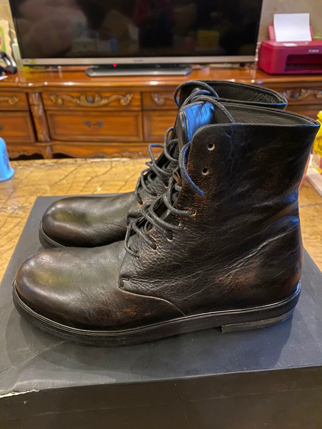 Marsell Marsell mm1178 Distressed Tea Mud Dyed Leather Boots 40 Size US 7 / EU 40 - 3 Thumbnail