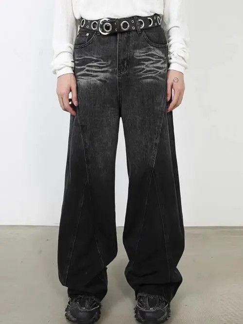 Japanese Brand VIBE Vintage street hip-hop washed baggy jeans Size US 34 / EU 50 - 3 Thumbnail