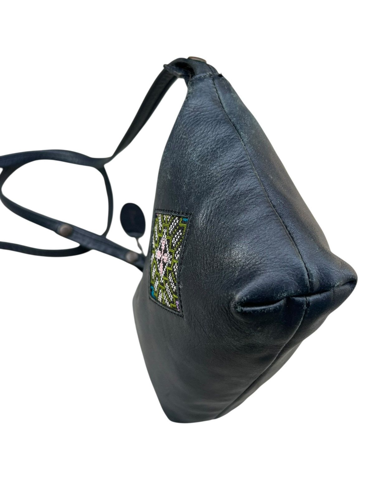 Leather Vintage Ibiza Japan Patina Scratches Black Leather Bag Size ONE SIZE - 13 Thumbnail