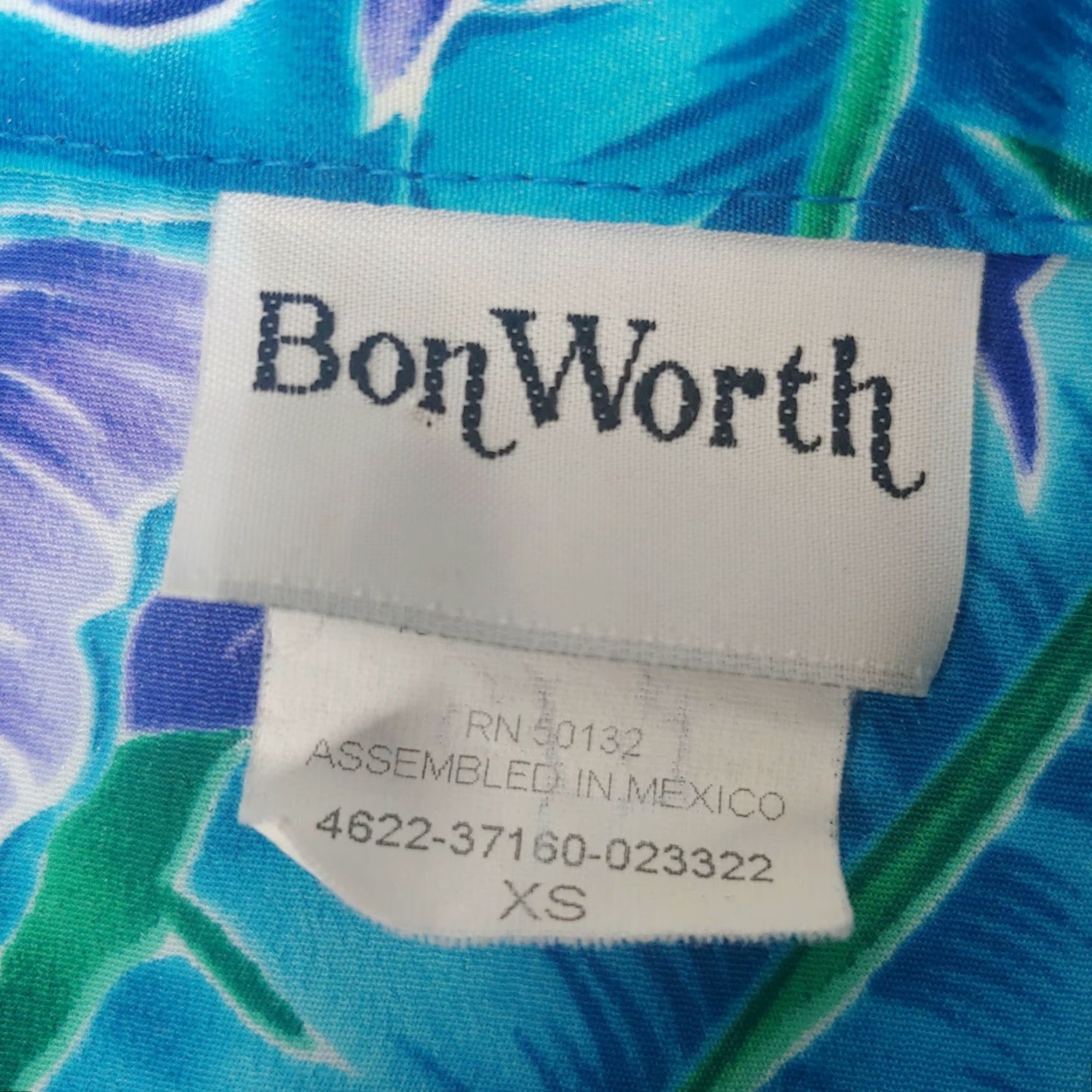 Vintage VINTAGE BonWorth Blouse Womens XS Blouse Short Sleeve Floral Fish Tropical Aloha Blue Purple Green Casual 90s Womens Size XS / US 0-2 / IT 36-38 - 7 Thumbnail
