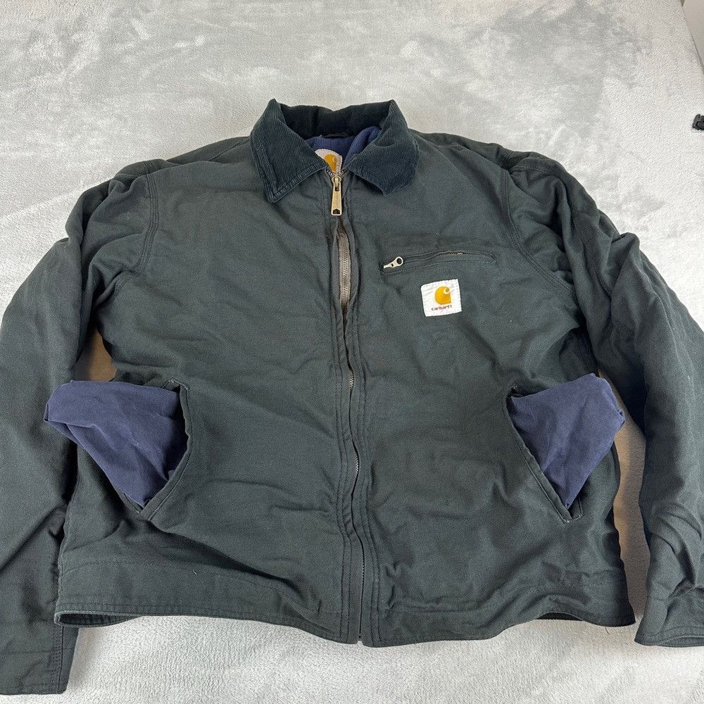Carhartt Carhartt Re-work Blue Fleece Lined Detroit Black Jacket Siz Size US XL / EU 56 / 4 - 5 Thumbnail
