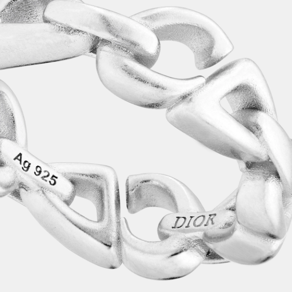Dior o1w1db11025 R3470H Size : OS / Chain Link Ring in Silver Size ONE SIZE - 4 Thumbnail