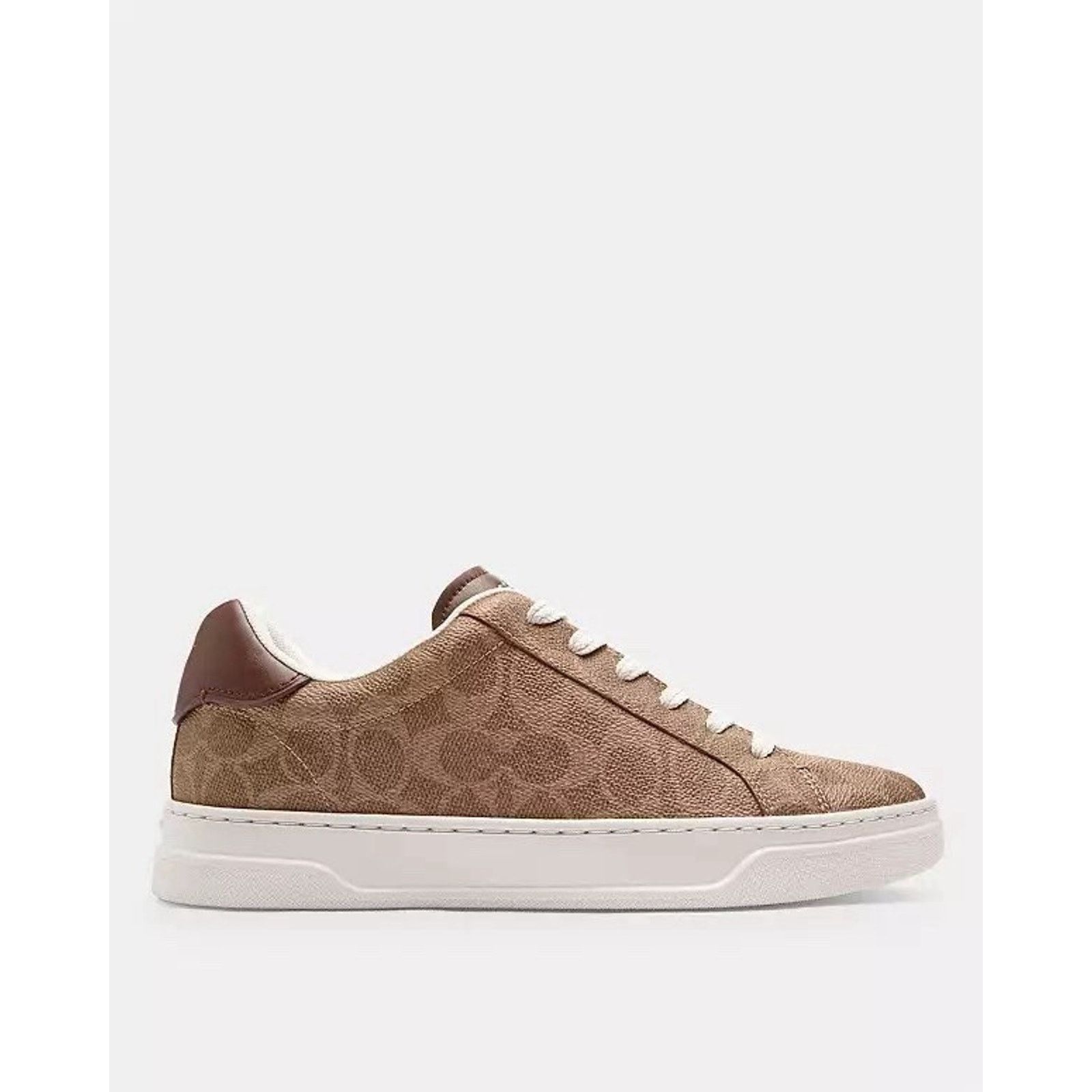 Coach NEW COACH Women's High Line Sneaker Canvas CW970 Brown Khaki Size US 5.5 / IT 35.5 - 7 Thumbnail