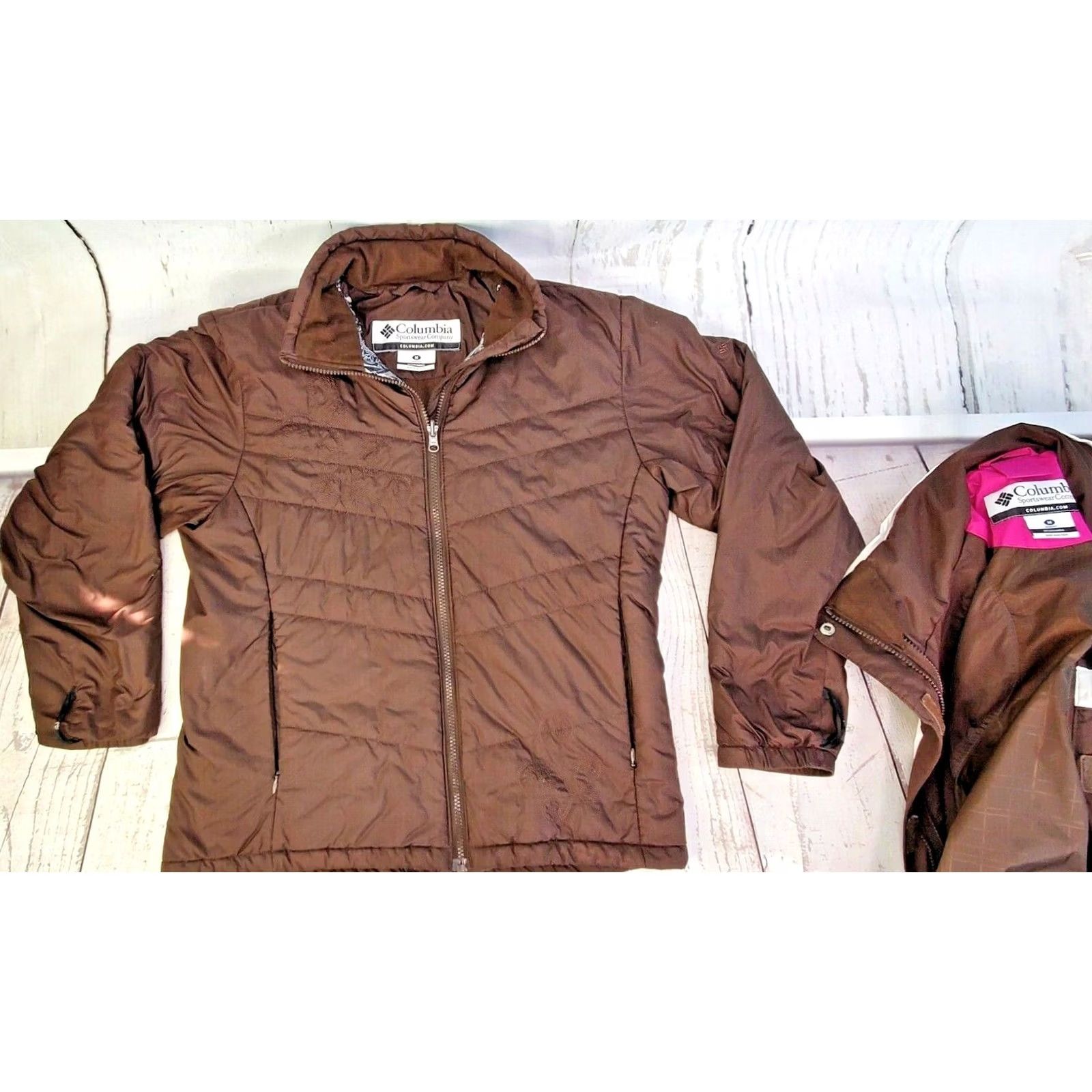 Pinko Columbia Interchange Jacket 3-in-1 Brown Pink Women M Parka Coat 3-in-1 Interchange Weather Resistant Fall Spring Winter Medium Mens Womens Girls Boys Size M / US 6-8 / IT 42-44 - 5 Thumbnail