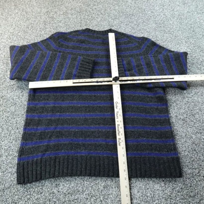 J.Crew J.CREW Sweater Mens M Blue Gray Stripe Donegal Marl Wool Knit Pullover V-Neck Size US M / EU 48-50 / 2 - 5 Thumbnail