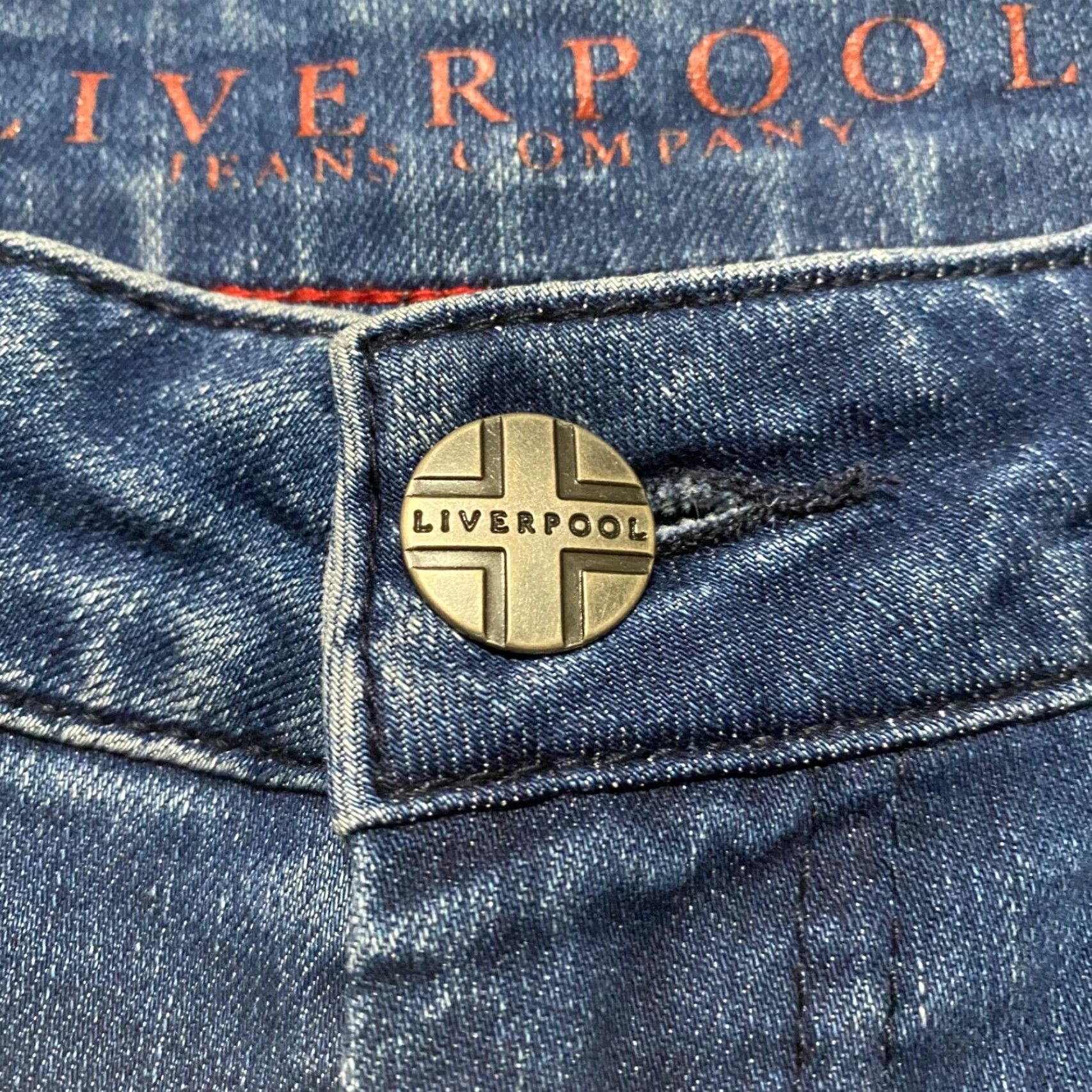 Denime Liverpool Womens Jeans Abby Skinny Blue Denim Dark Wash Ankle Raw Hem Mid Rise 6 Size 28" / US 6 / IT 42 - 6 Thumbnail