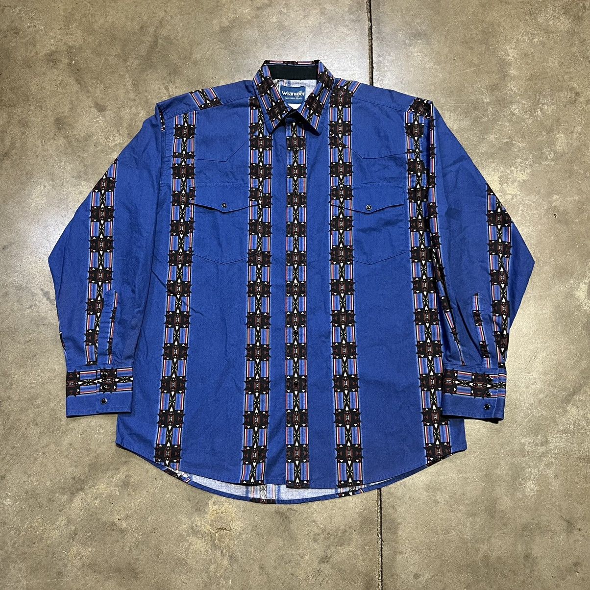 Wrangler Vintage Wrangler Western Shirt Pearl Snap Aztec Brushpopper Size US XL / EU 56 / 4 - 1 Thumbnail
