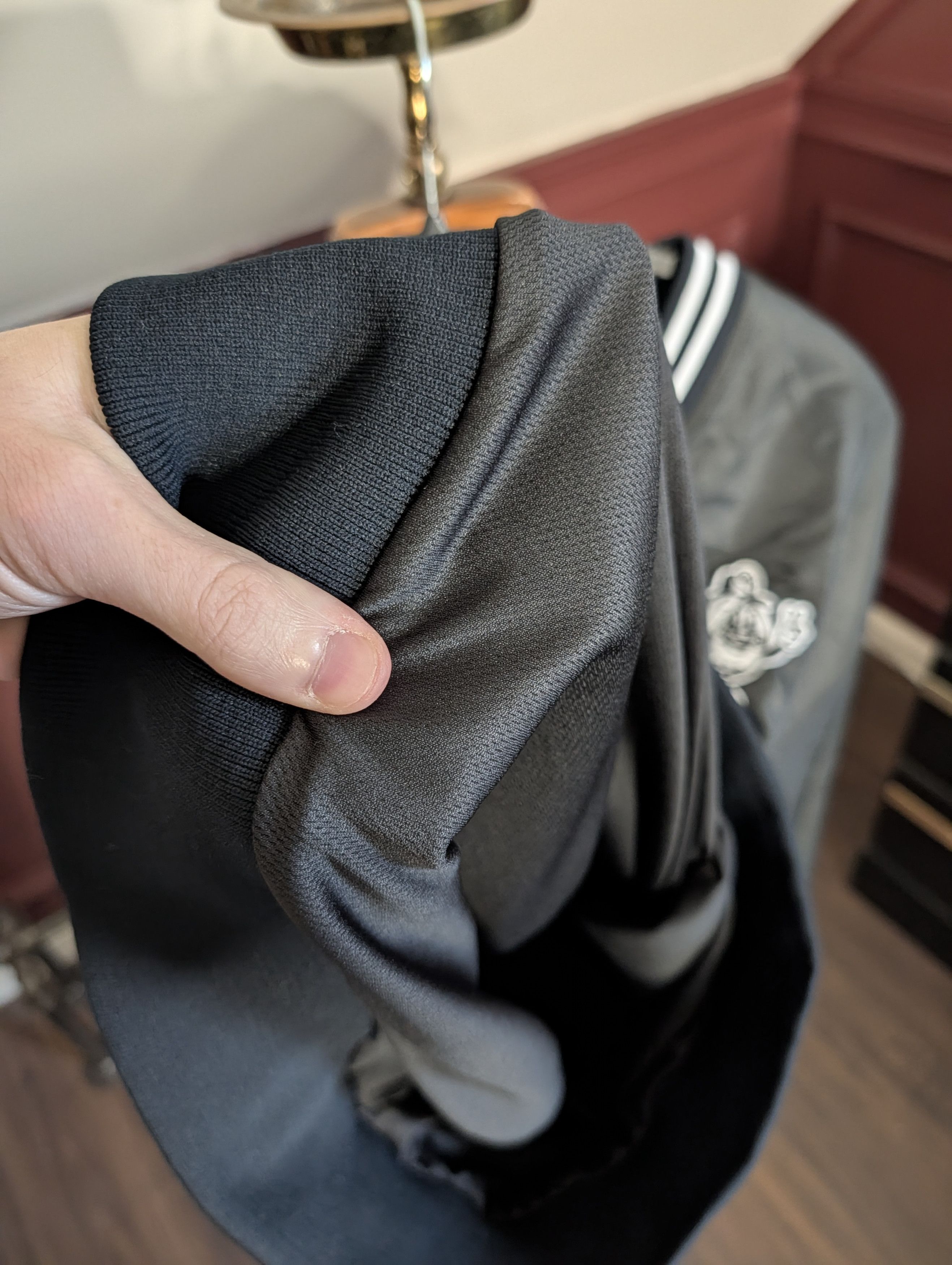 Mitchell & Ness Black satin varsity pullover coach baseball jacket golf Size US L / EU 52-54 / 3 - 9 Thumbnail