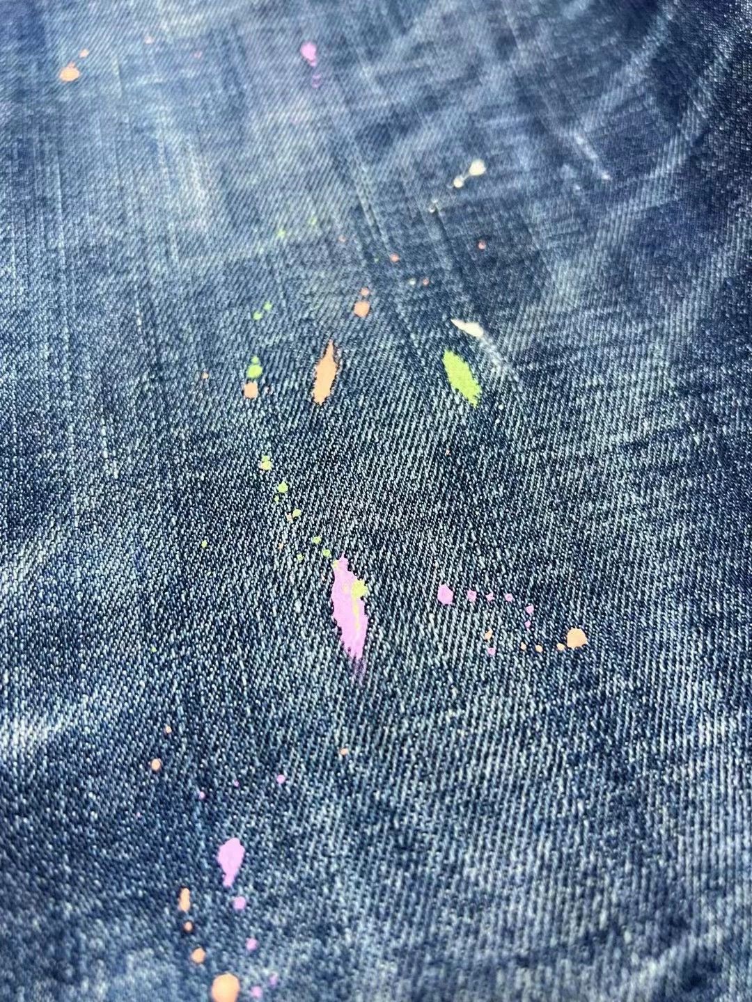 Dsquared2 Dsquared2 SS24 Skater 9/10 Slim Blue Washed Paint Splatter Size US 28 / EU 44 - 4 Thumbnail