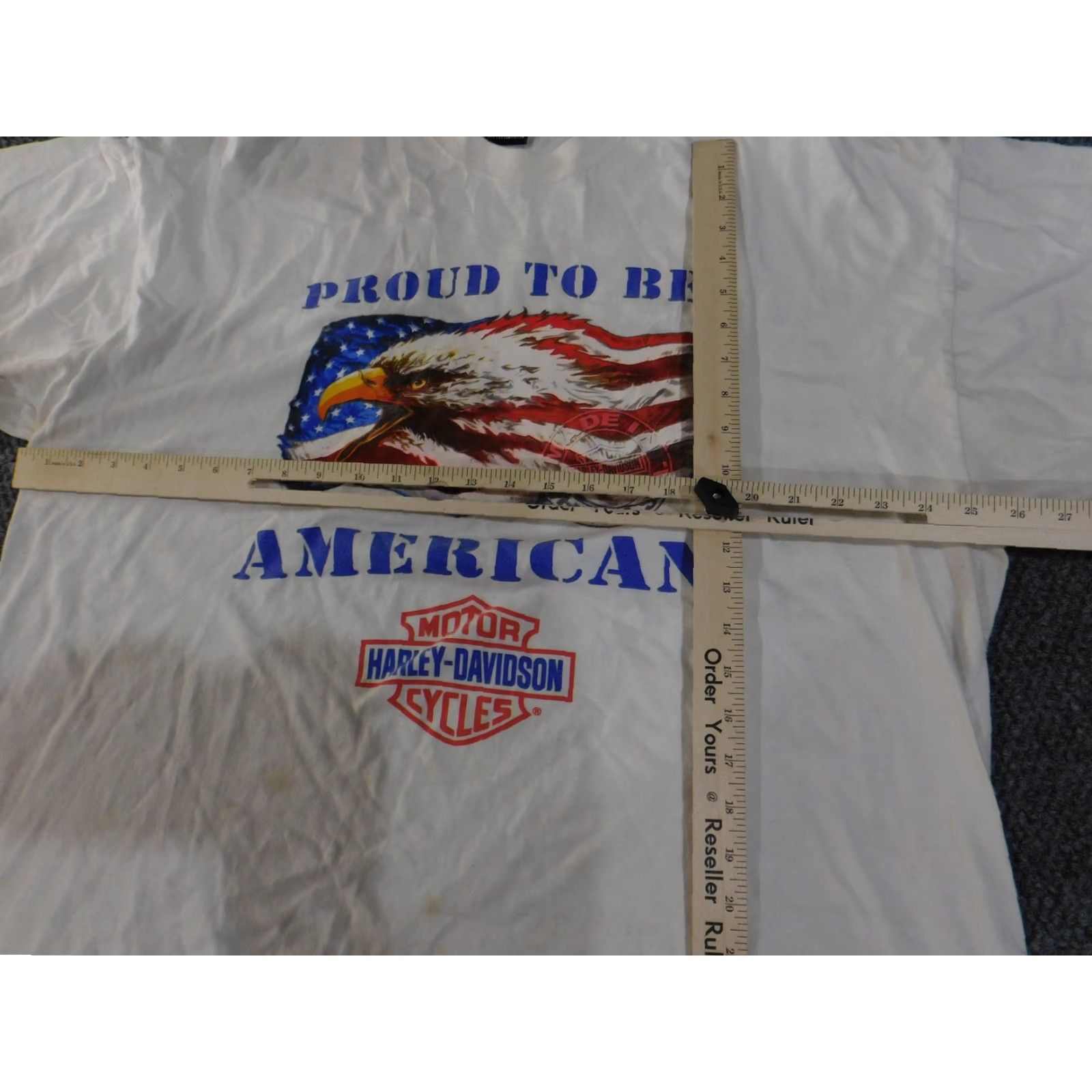 Harley Davidson VINTAGE Harley-Davidson Shirt Mens 2XL Proud To Be American Eagle USA 90s Tee Size US XXL / EU 58 / 5 - 7 Thumbnail