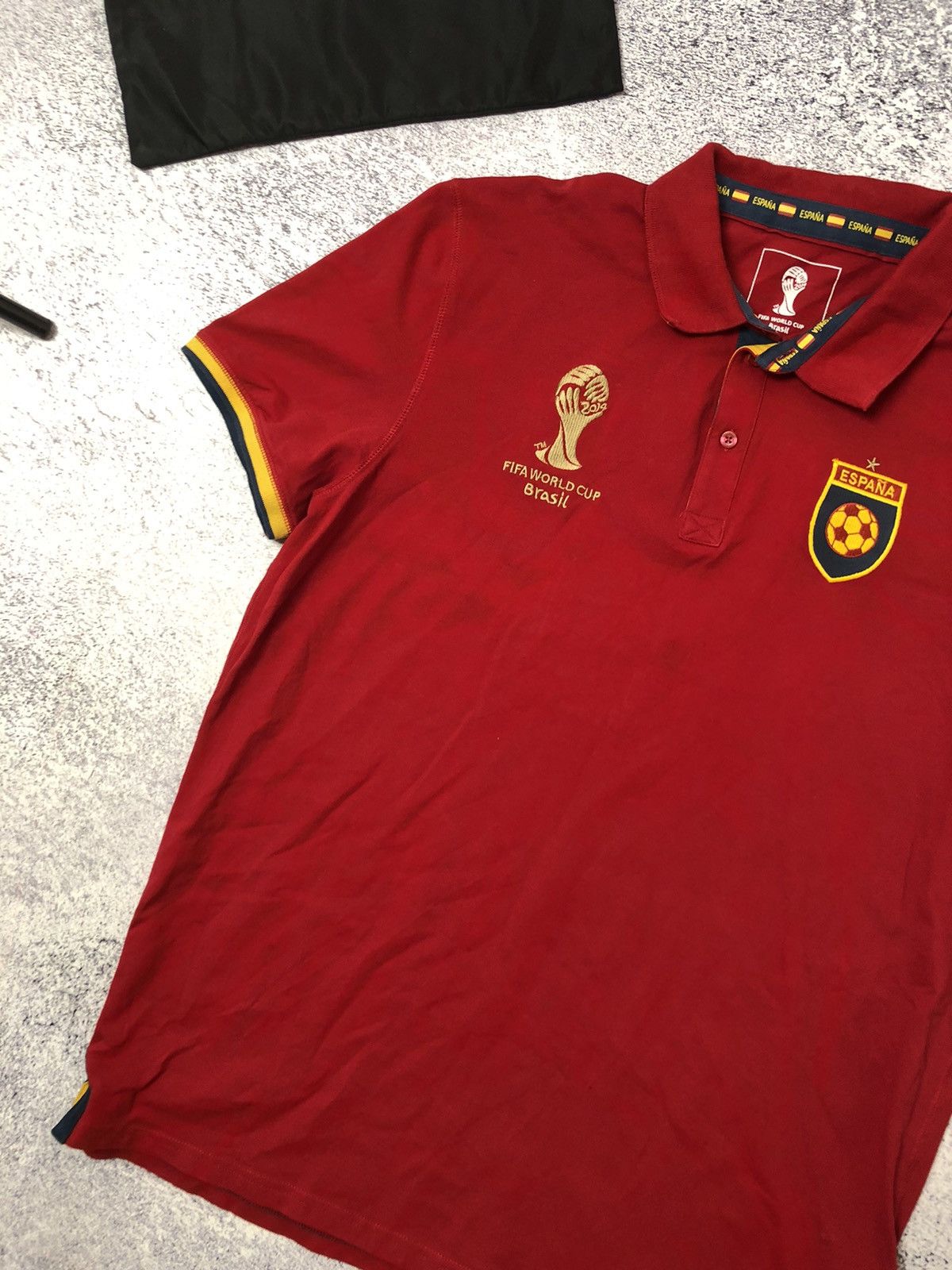Vintage Vintage soccer jersey Polo Espana FIFA World Cup Brazil y2k Size US XXL / EU 58 / 5 - 2 Thumbnail