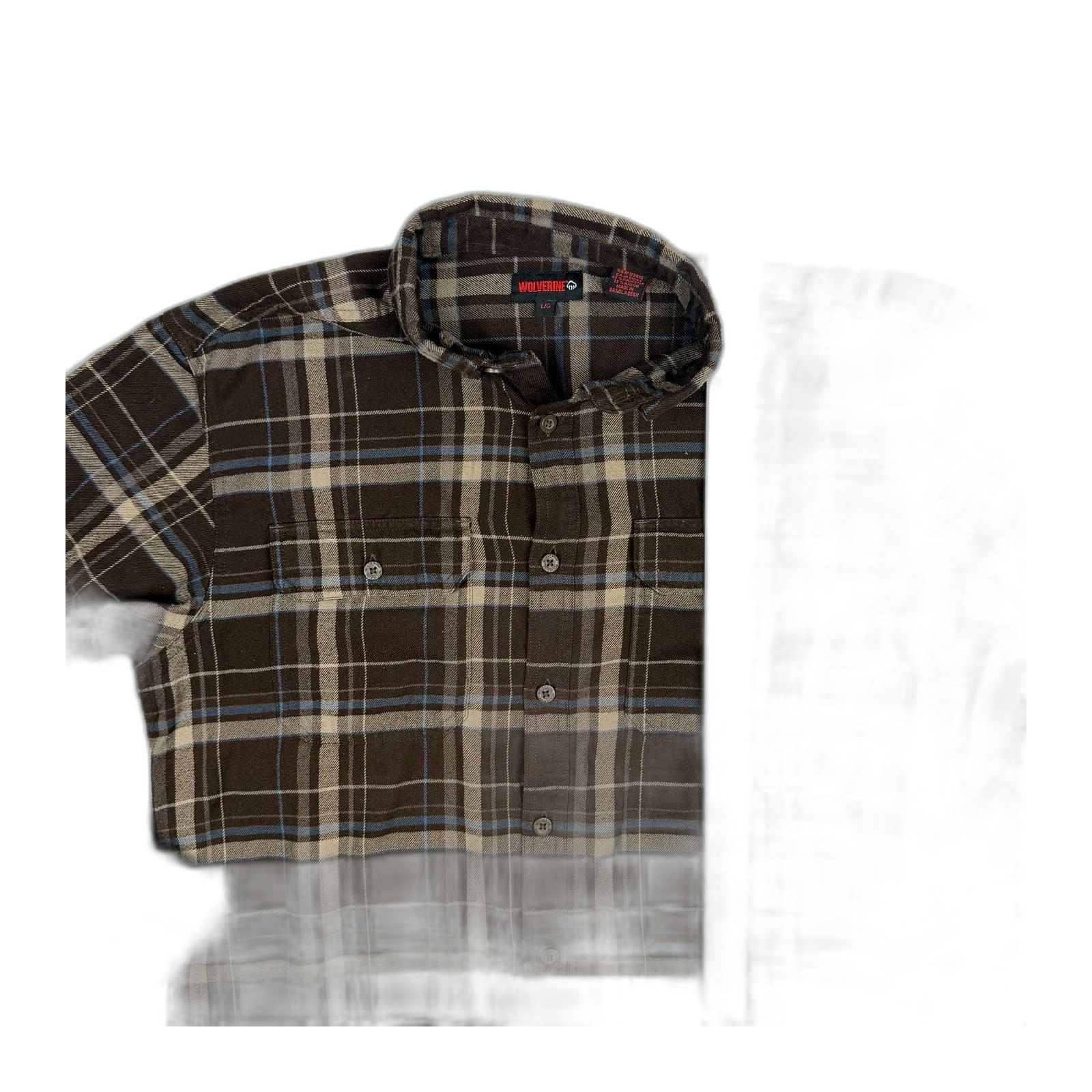 Wolverine Wolverine Shirt Mens XL Brown Flannel Plaid Button Up Workwe Size US XL / EU 56 / 4 - 2 Thumbnail