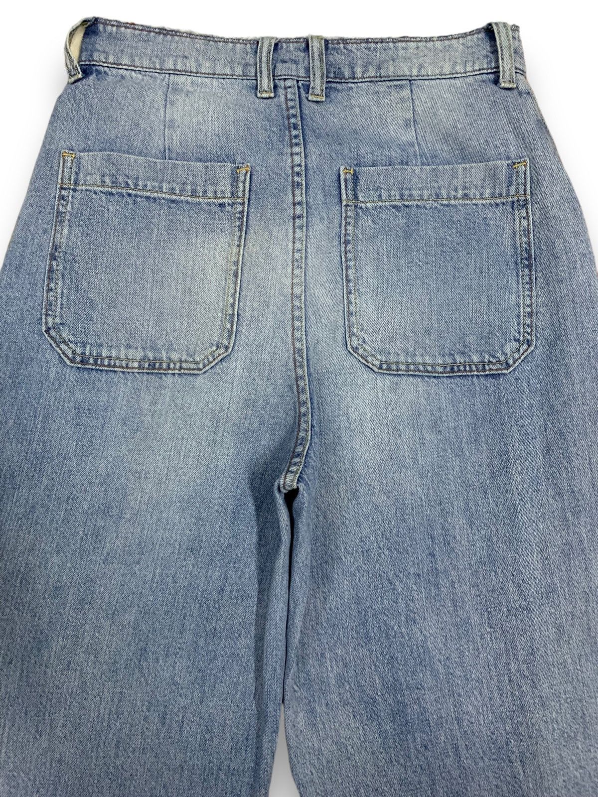 Japanese Brand Japanese Moussy High Waisted Baggy Wide Frayed Leg Jeans Size 27" / US 4 / IT 40 - 10 Thumbnail