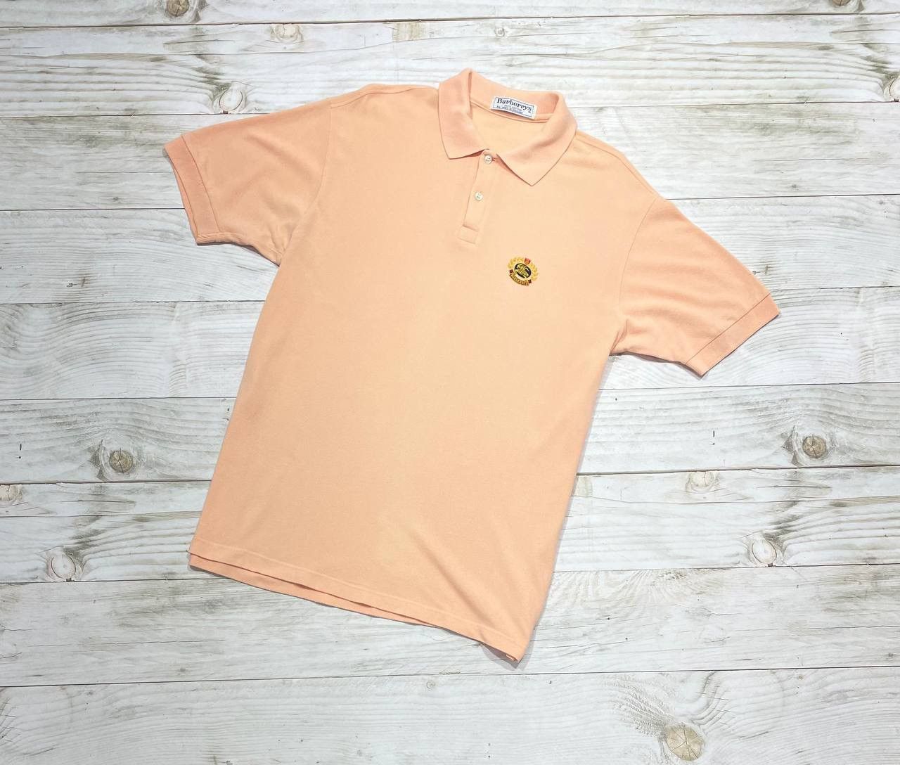 Burberry Vintage Burberrys Polo Shirt 90s Peach Size US XL / EU 56 / 4 - 1 Thumbnail