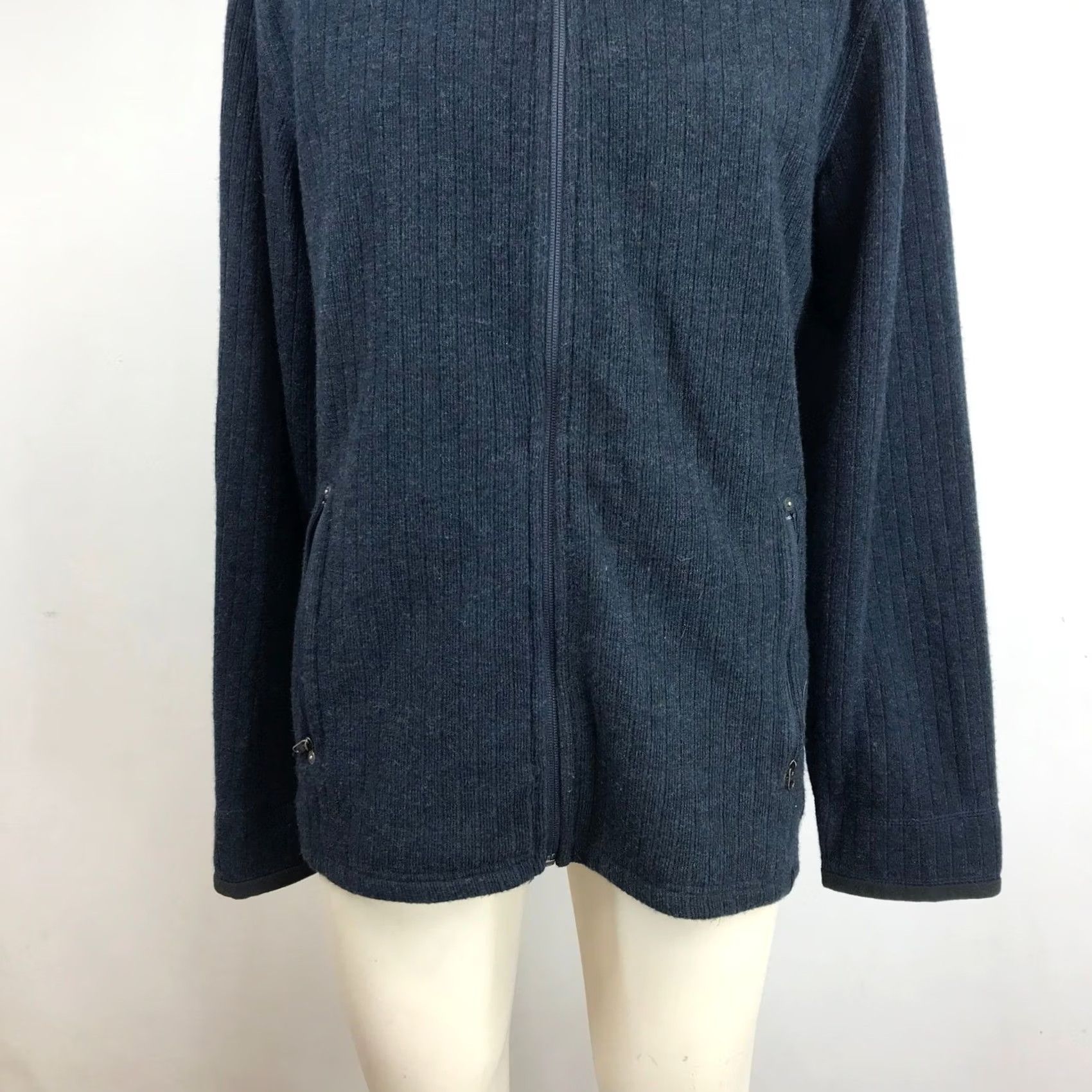Prana Prana Full Zip Sweater Jacket Mens L Navy Blue Ribbed Knit Fleece Lined Pockets Mock Neck Size US L / EU 52-54 / 3 - 3 Thumbnail