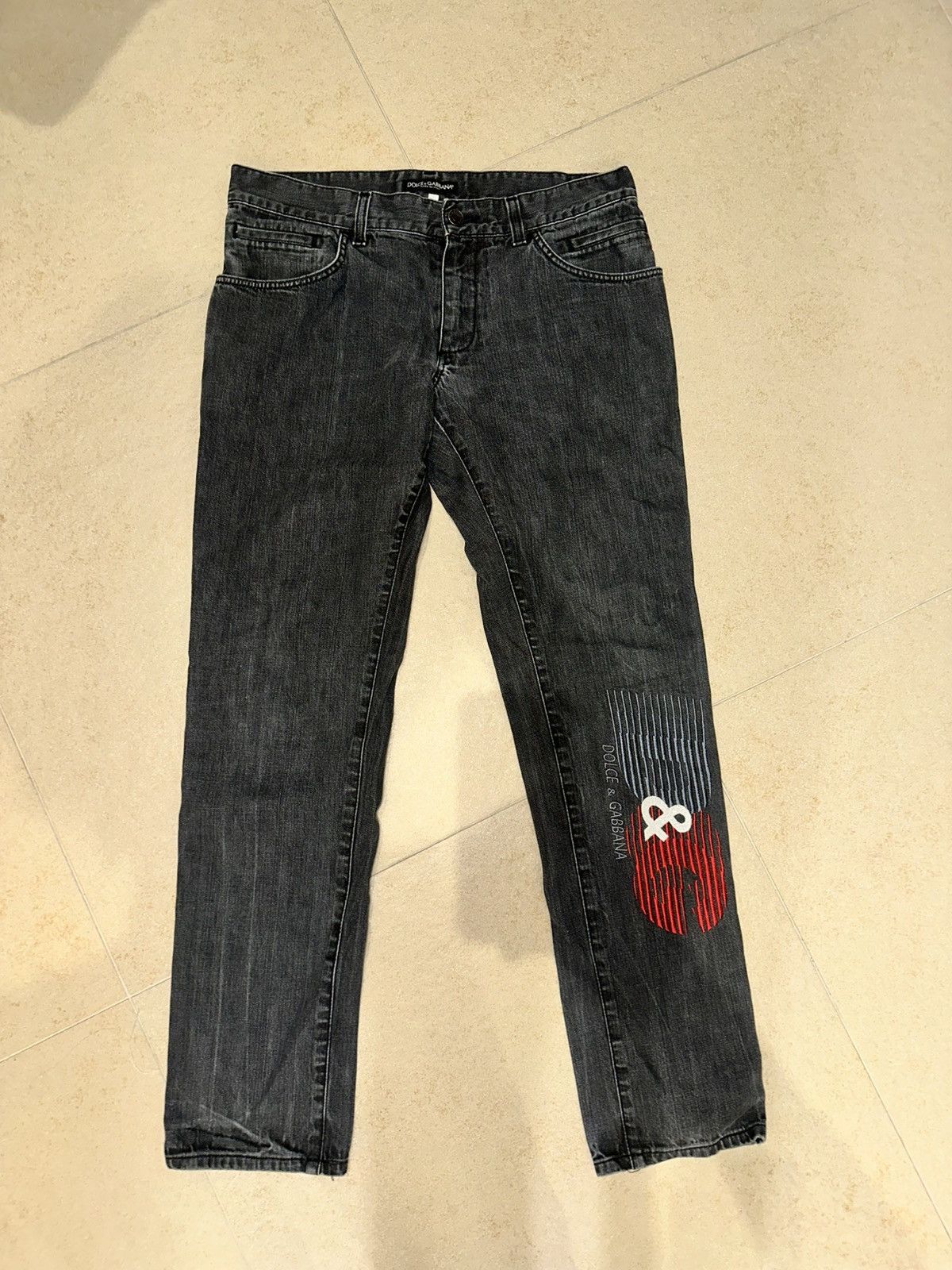 Dolce & Gabbana Dolce & Gabbana Embroidered Graphic Jeans Size US 32 / EU 48 - 1 Thumbnail