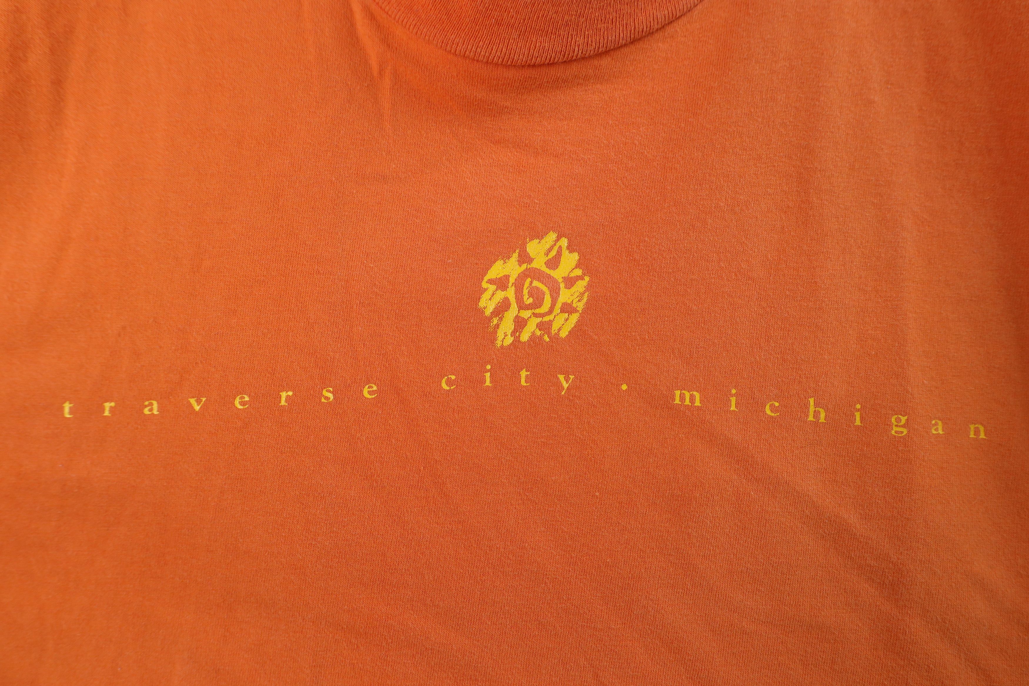 Vintage Vintage 90s City Michigan Tribal Sun T-Shirt Orange USA Size US L / EU 52-54 / 3 - 4 Thumbnail