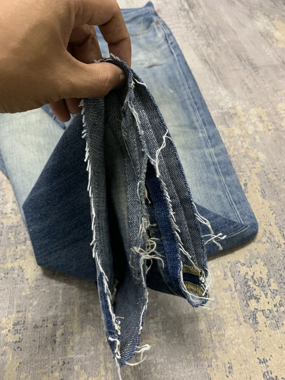 Uniqlo GRUNGE Vtg Uniqlo Rusty Distress Regular Fit Straight Co Size US 36 / EU 52 - 6 Thumbnail