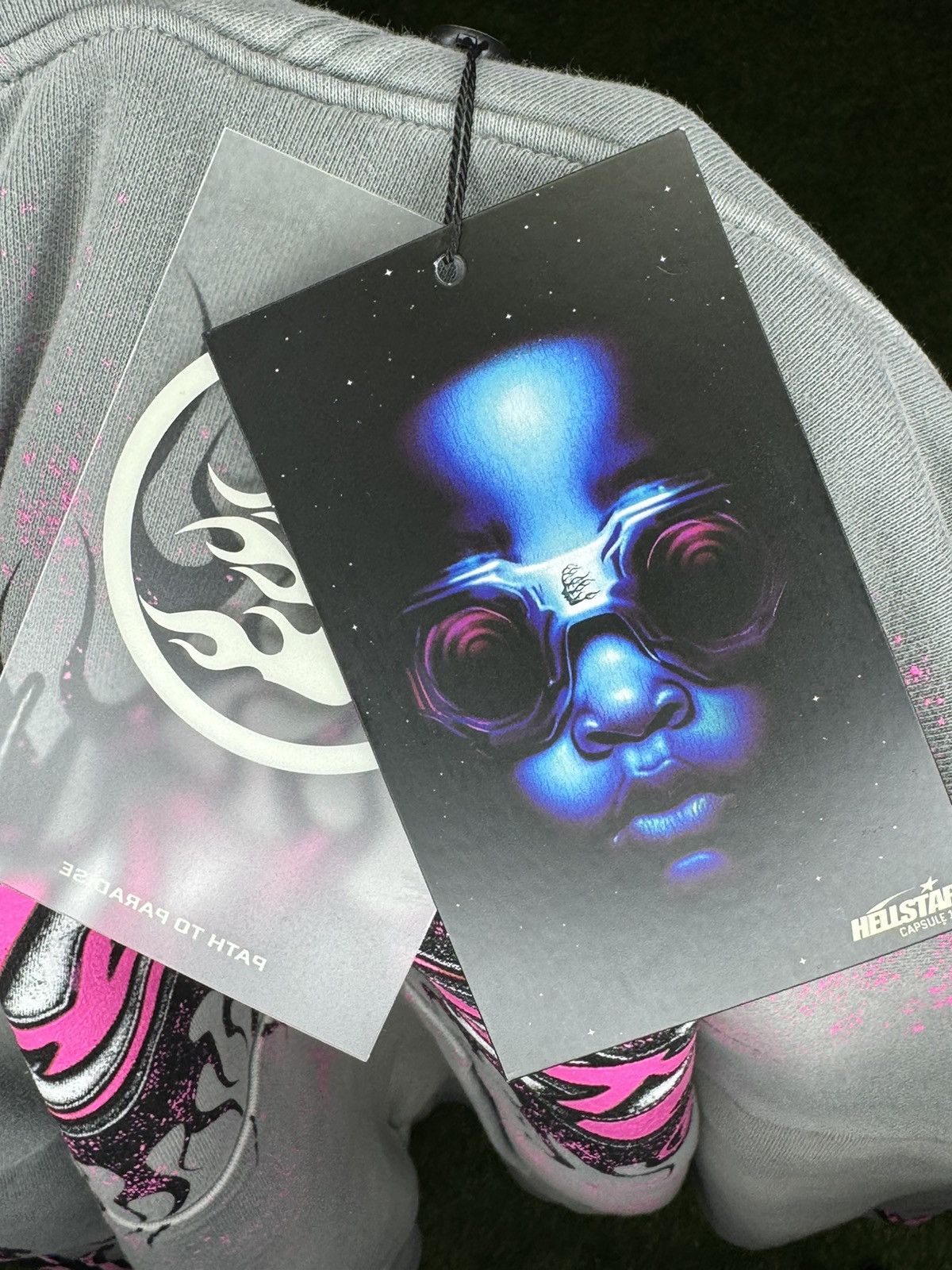 Hellstar Grey Pink Future Flame Hoodie