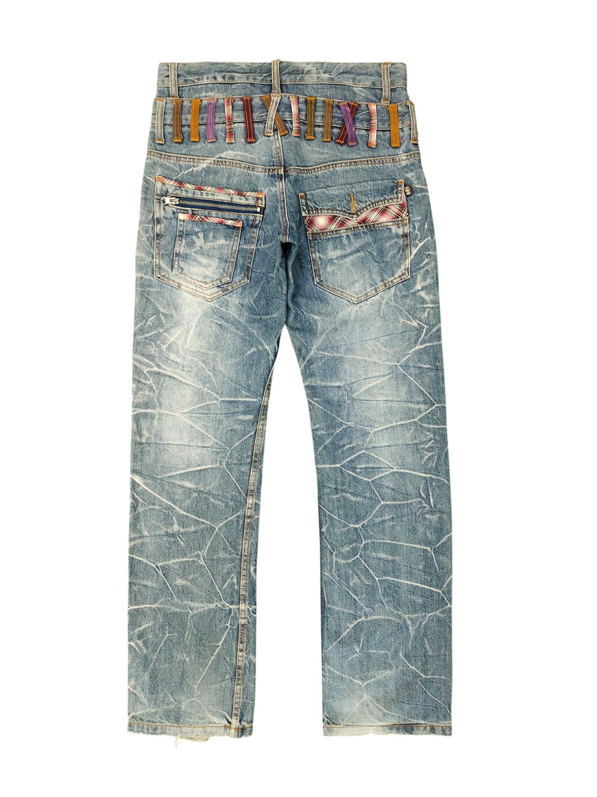 Japanese Brand Vintage Nylaus Japan Double Waist Clawmark Honeycomb Jeans Size US 30 / EU 46 - 9 Thumbnail