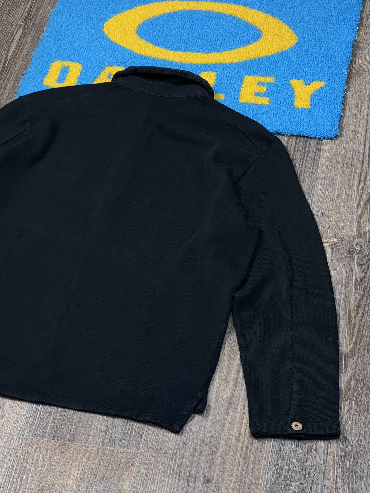 Stone Island Vintage Stone Island Big Logo Polo Neck Sweatshirt Black Size US XL / EU 56 / 4 - 8 Thumbnail