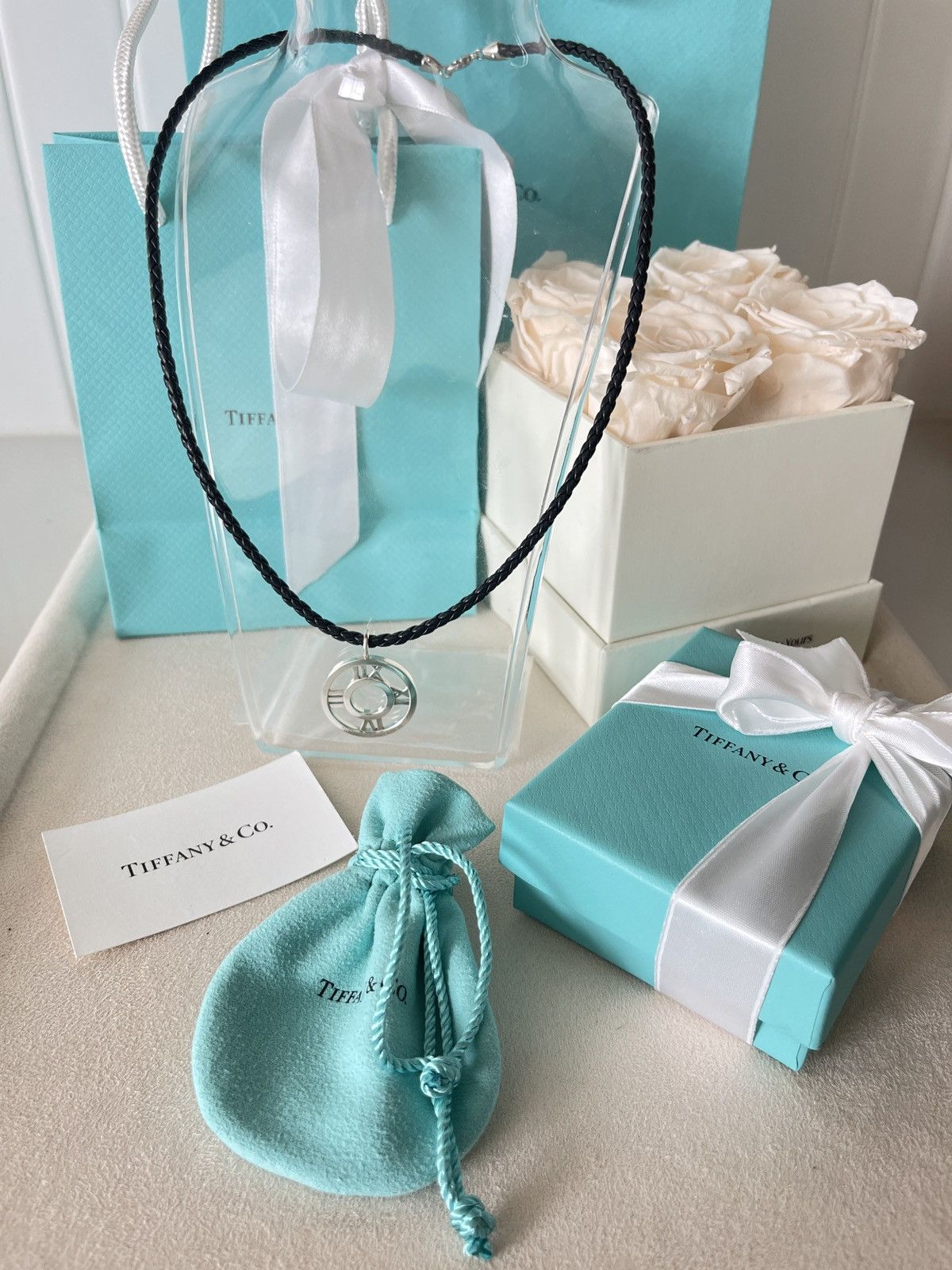 Tiffany & Co. Tiffany & Co. Atlas Circle Leather Necklace Unisex 19.5” Size ONE SIZE - 8 Thumbnail