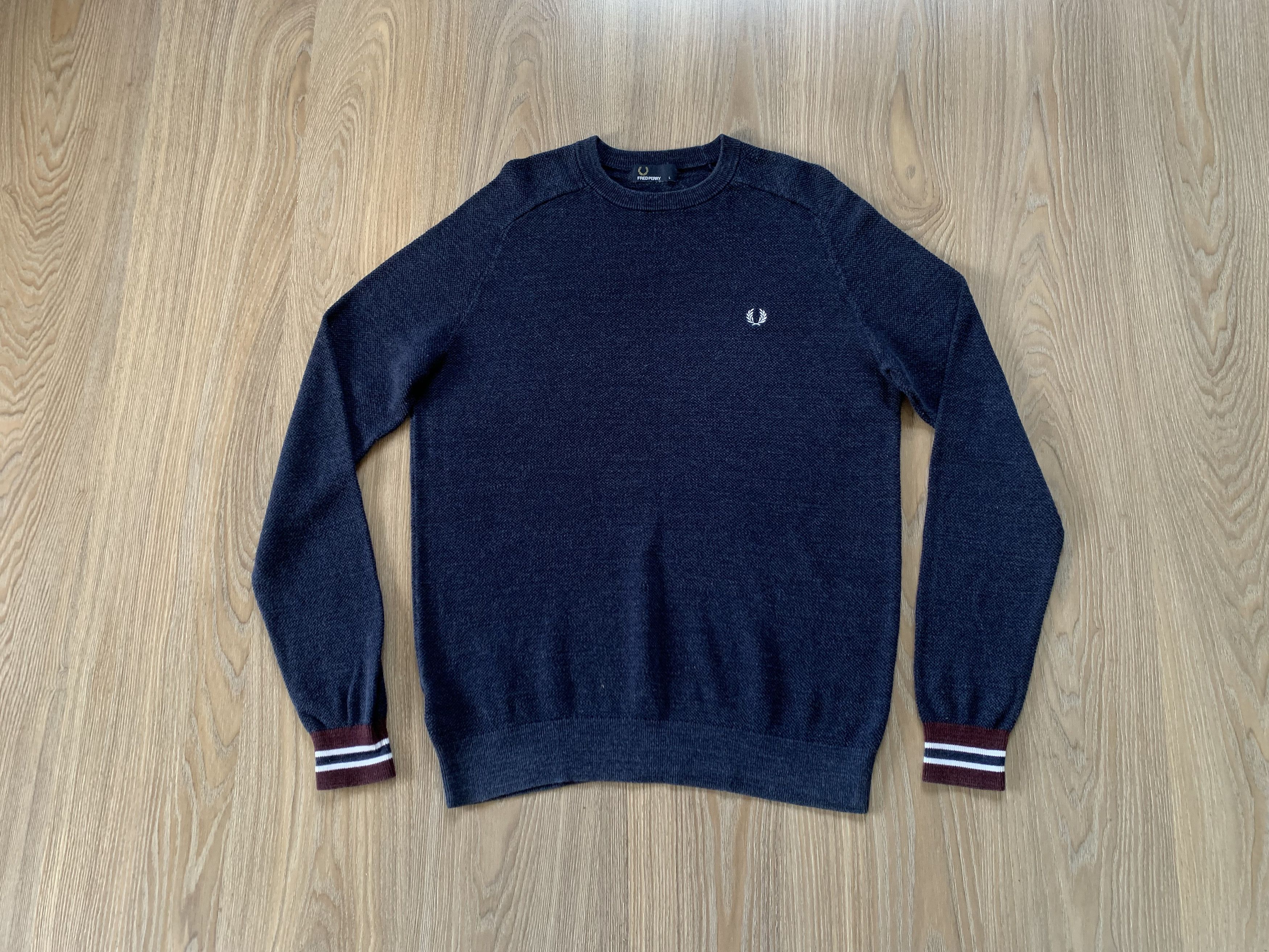 Fred Perry × Vintage Fred Perry Classic Cotton Crewneck Sweater Size US L / EU 52-54 / 3 - 9 Thumbnail