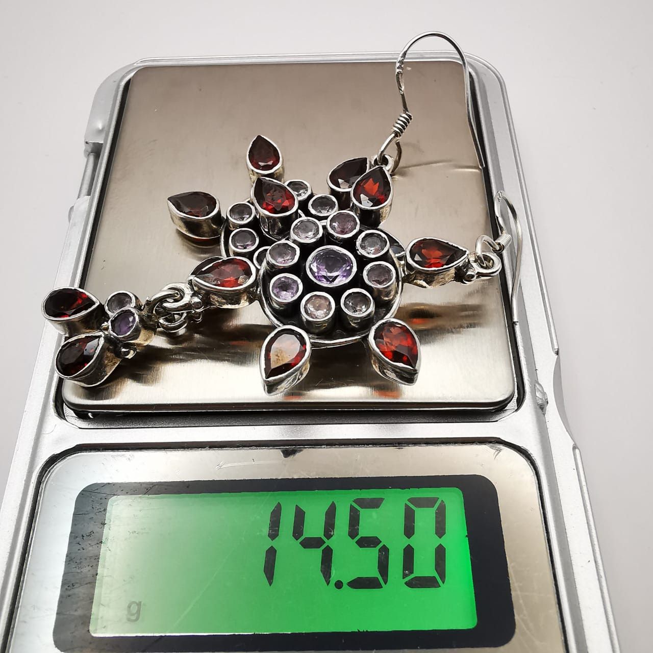 Vintage Vintage Earrings 925 Sterling Silver,Jewelry,Garnet,Amethyst Size ONE SIZE - 5 Thumbnail