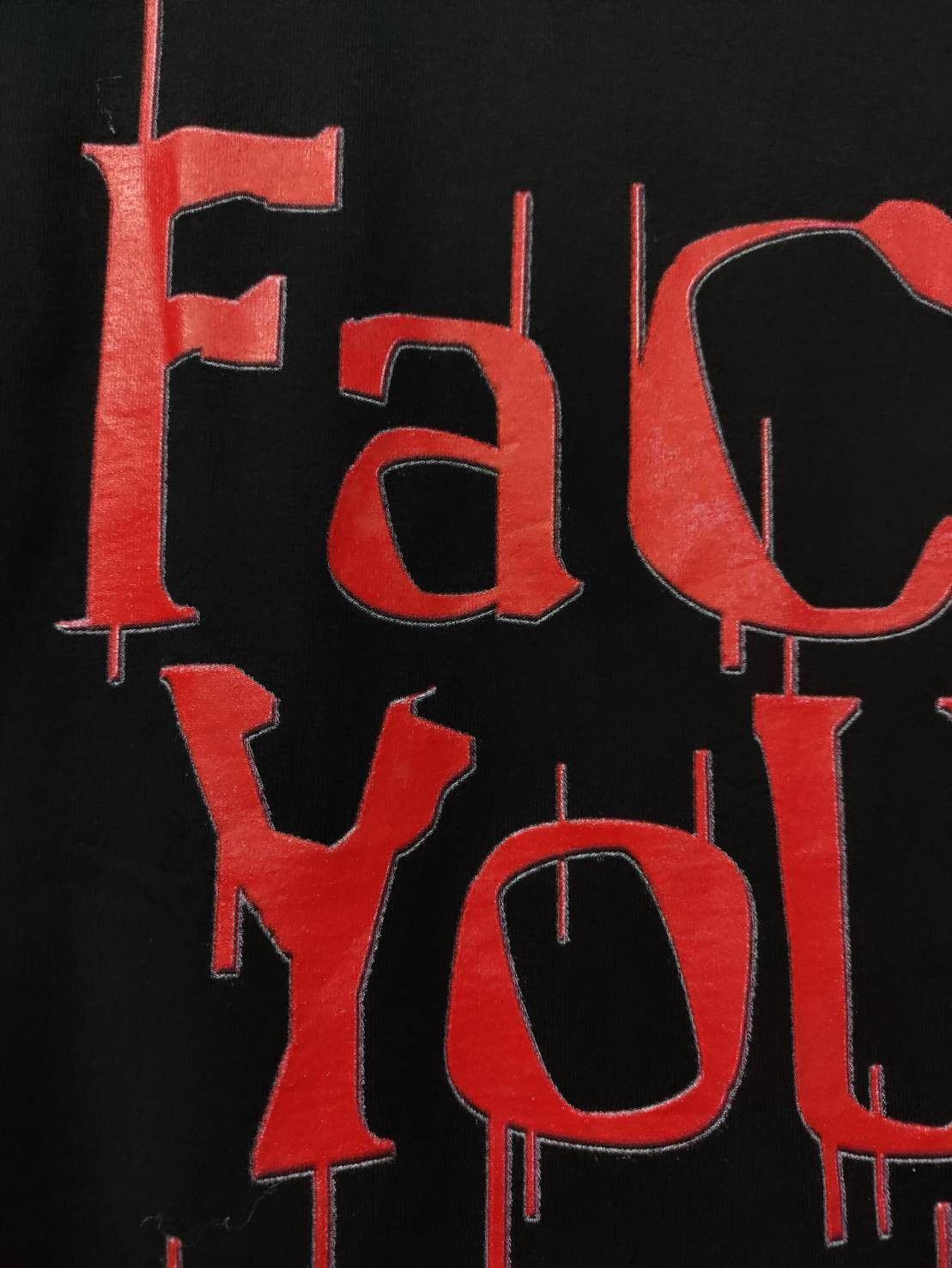 WWE Vtg 00's Kane " Face Your Fear " Wrestlemania Promo T-Shirt Size US M / EU 48-50 / 2 - 4 Thumbnail