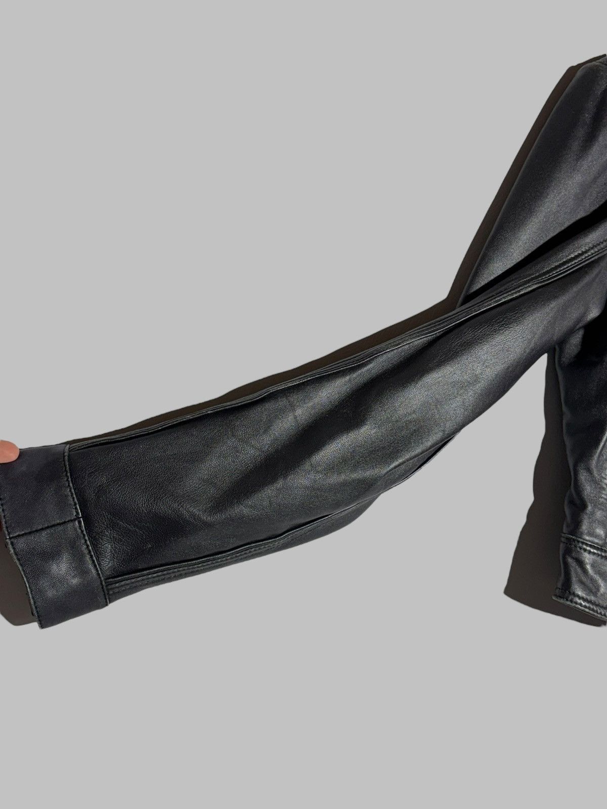 Bcbgmaxazria Bcbgmaxazria Black Leather Moto Jacket Rick Owens Biker Vibe Size M / US 6-8 / IT 42-44 - 11 Thumbnail