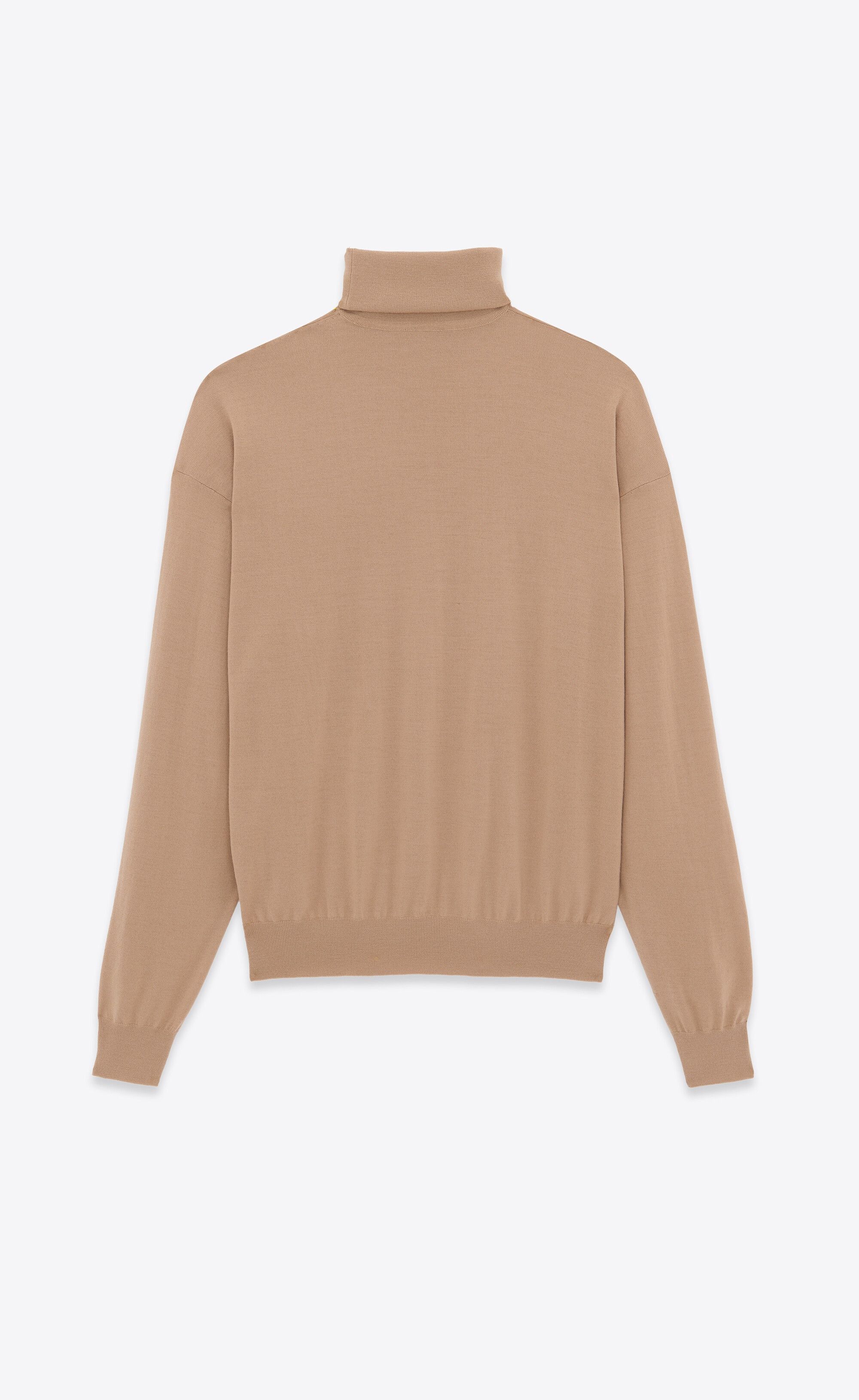 Saint Laurent Paris o1y0126 Turtleneck Sweater in Beige Size S / US 4 / IT 40 - 2 Thumbnail