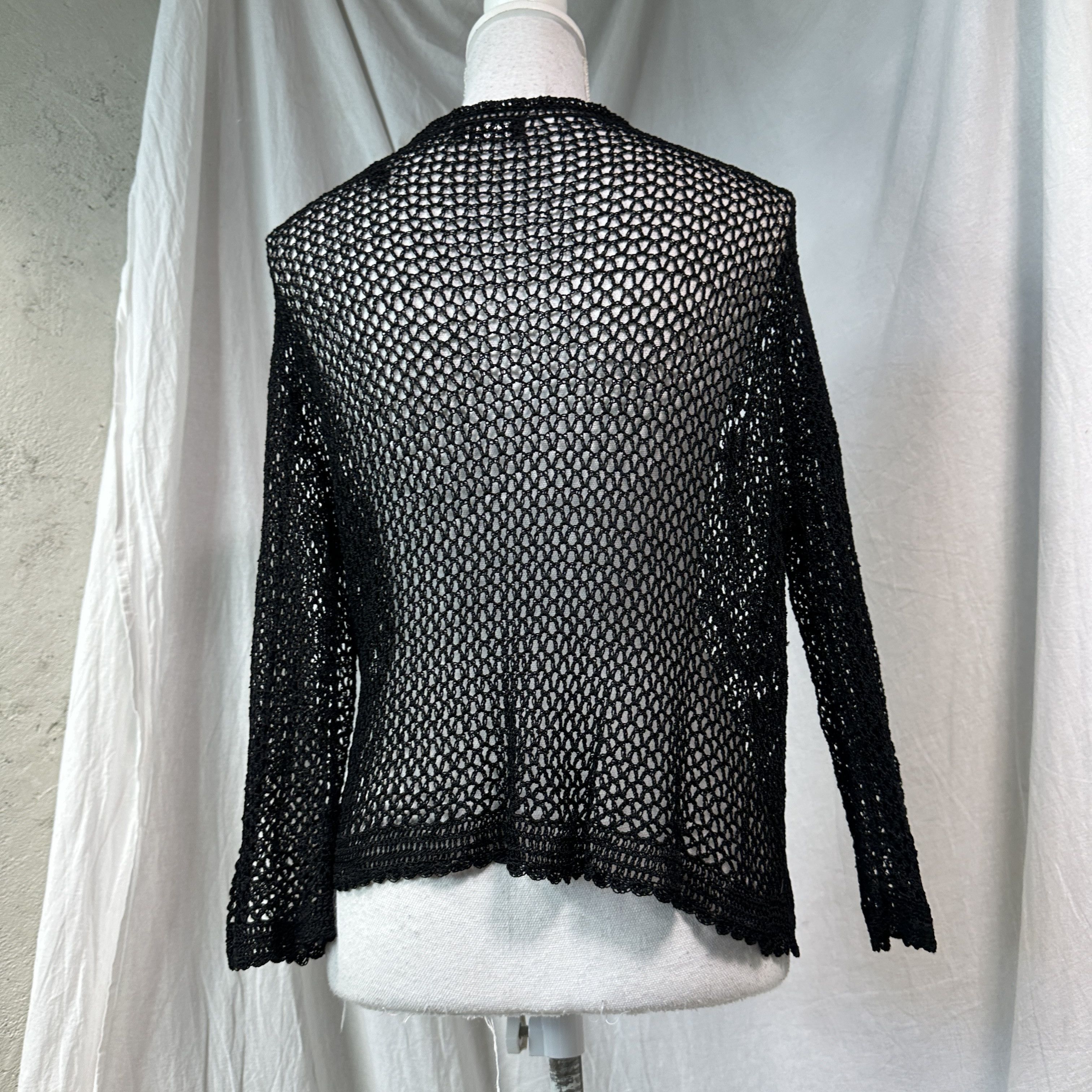 Vintage Vintage Avant Garde Crochet Fairy Mesh Viscose Cardigan Y2K Size L / US 10 / IT 46 - 7 Thumbnail