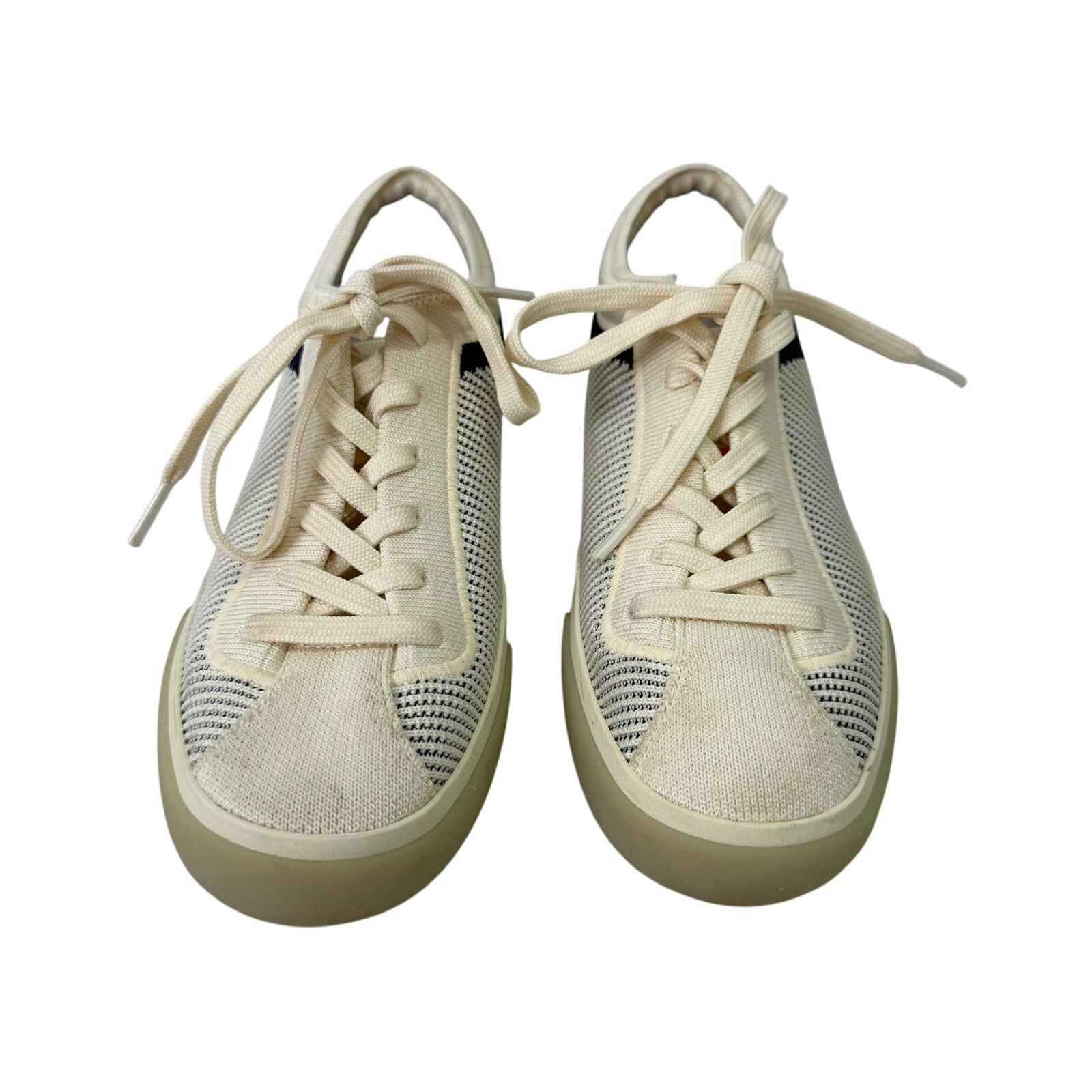 Other Rothy’s Women’s Sneakers sz 7 Lace Up Blue & Cream #25-M Size US 8 / IT 38 - 7 Thumbnail