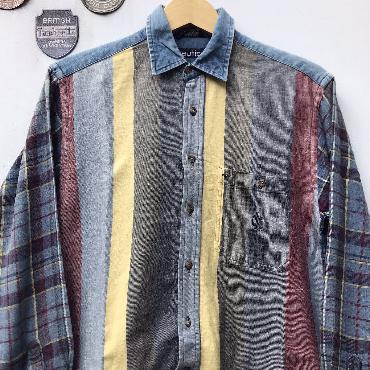 Nautica × Vintage Vintage Nautica 90’s Colourful Striped Long Sleeve Dress shi Size US M / EU 48-50 / 2 - 15 Thumbnail