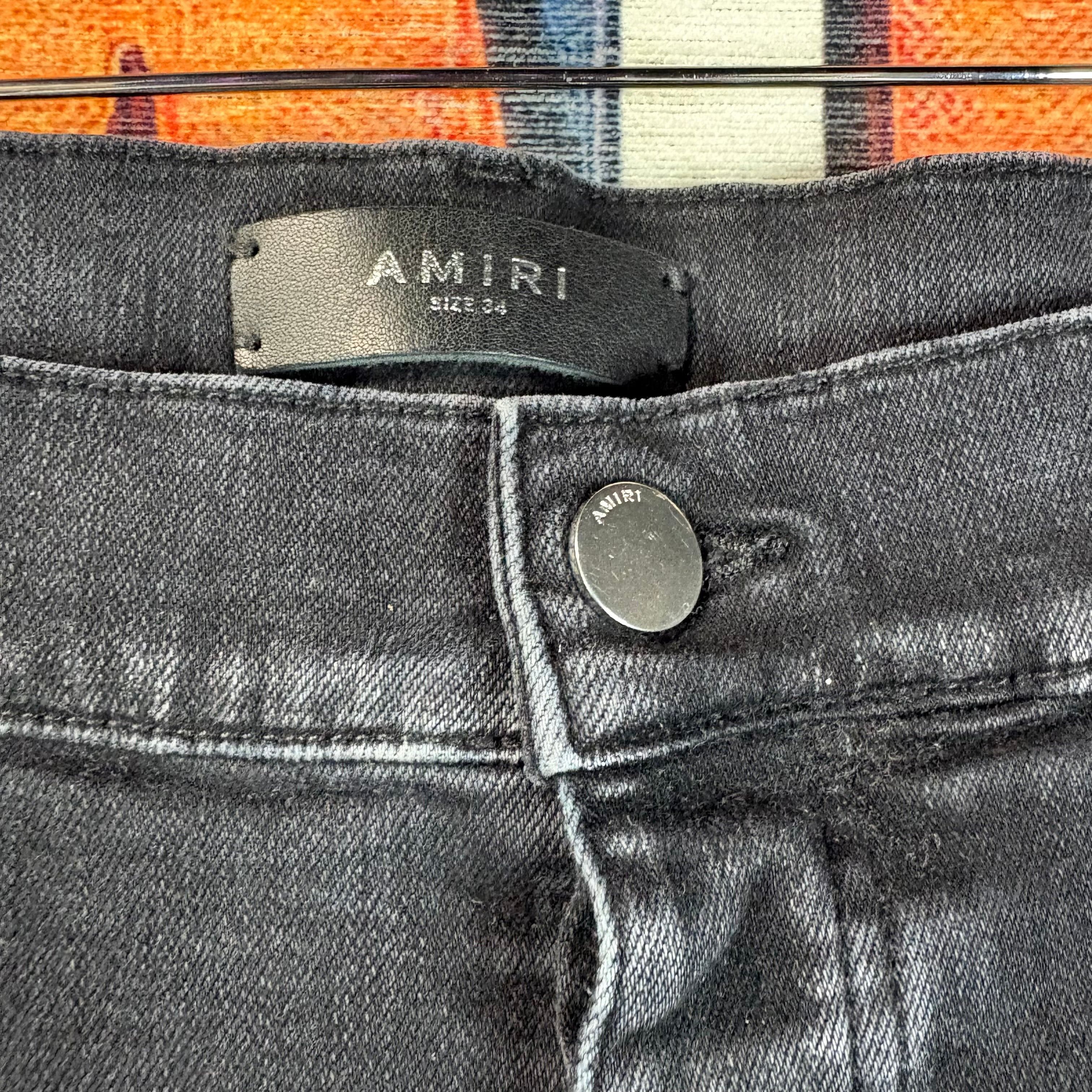 Amiri AMIRI Black Crystal Shotgun Skinny Jeans Size 34" Size US 34 / EU 50 - 2 Thumbnail
