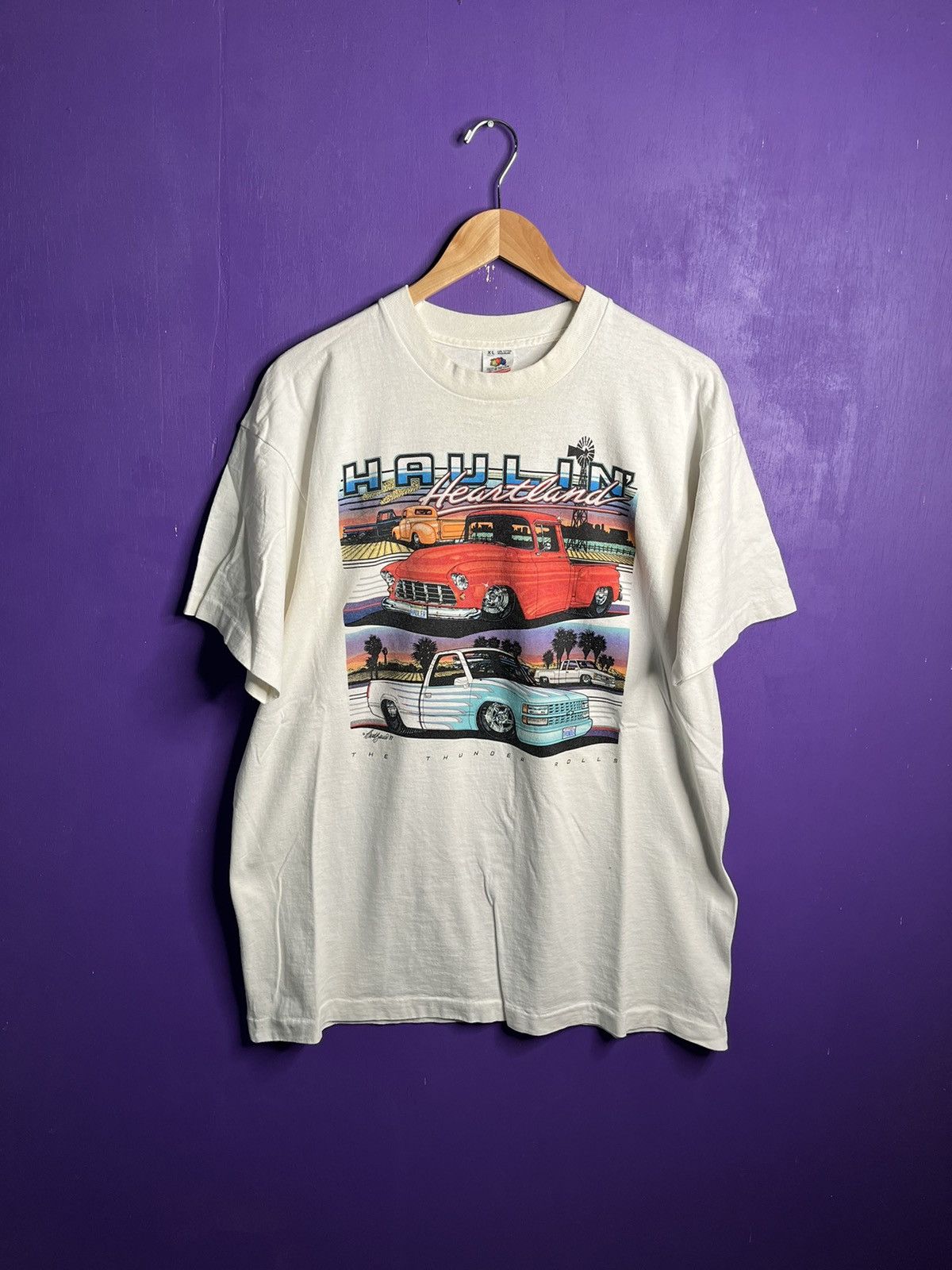 Vintage Vintage 90s Haulin heartland Texas trucks t-shirt Size US XL / EU 56 / 4 - 1 Thumbnail