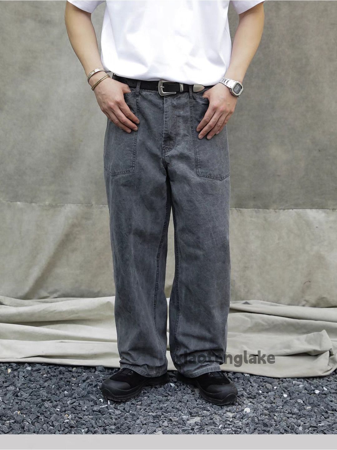 Vintage Unisex washed faded loose baggy hiphop cargo pants Size US 38 / EU 54 - 1 Thumbnail