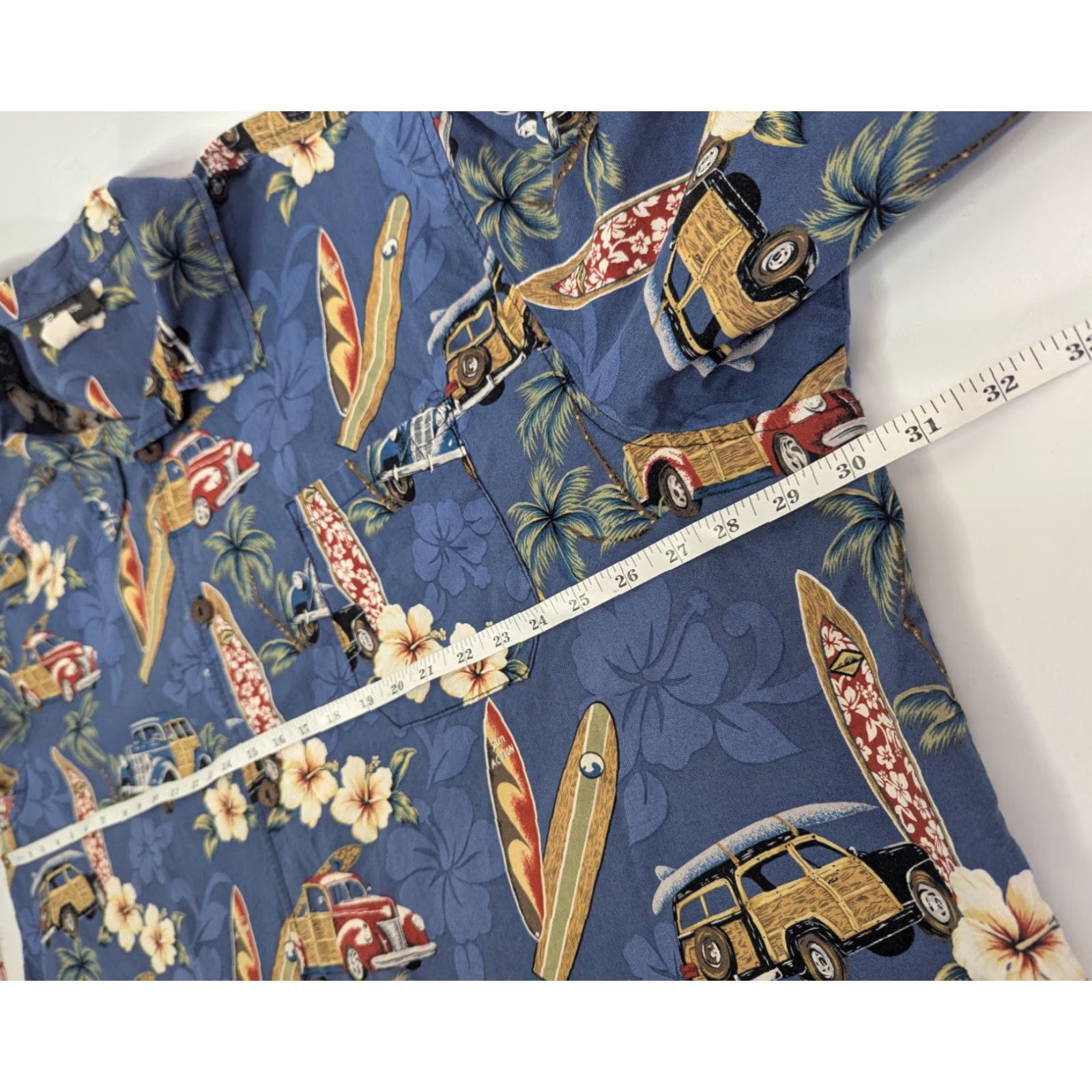 ALOHAS VINTAGE Reebesse Hawaiian Button Up Shirt Men 5XL Aloha Surf Floral Blue Cotton Short Sleeve Button-Down Size US XXL / EU 58 / 5 - 4 Thumbnail