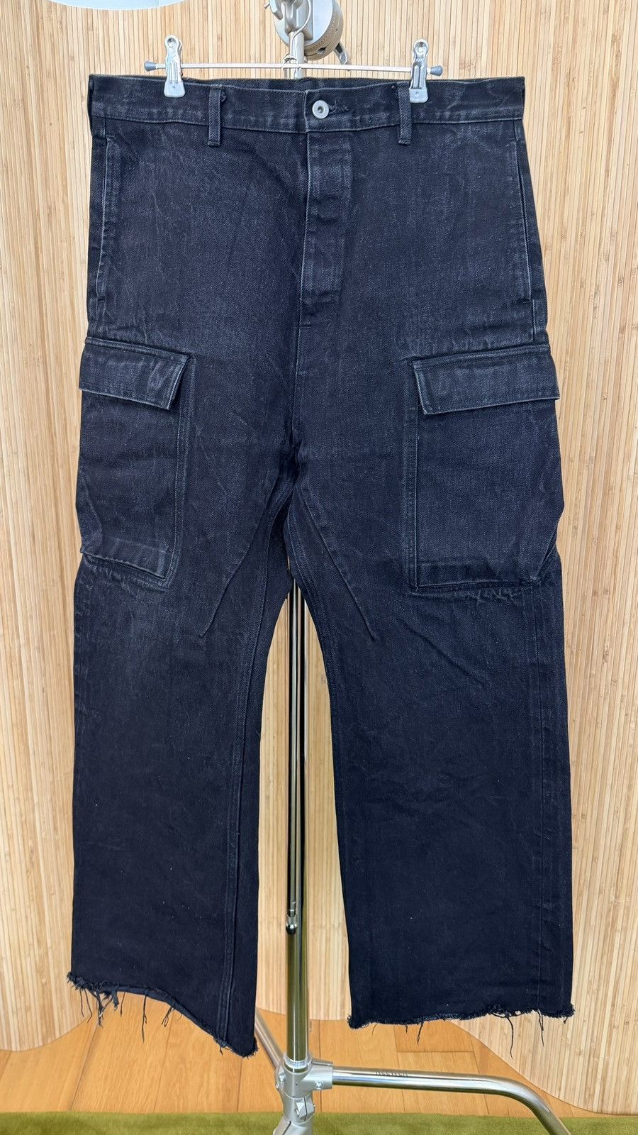 Rick Owens Rick Owens Geth Cargo 16oz Black Black Denim Size US 36 / EU 52 - 1 Thumbnail