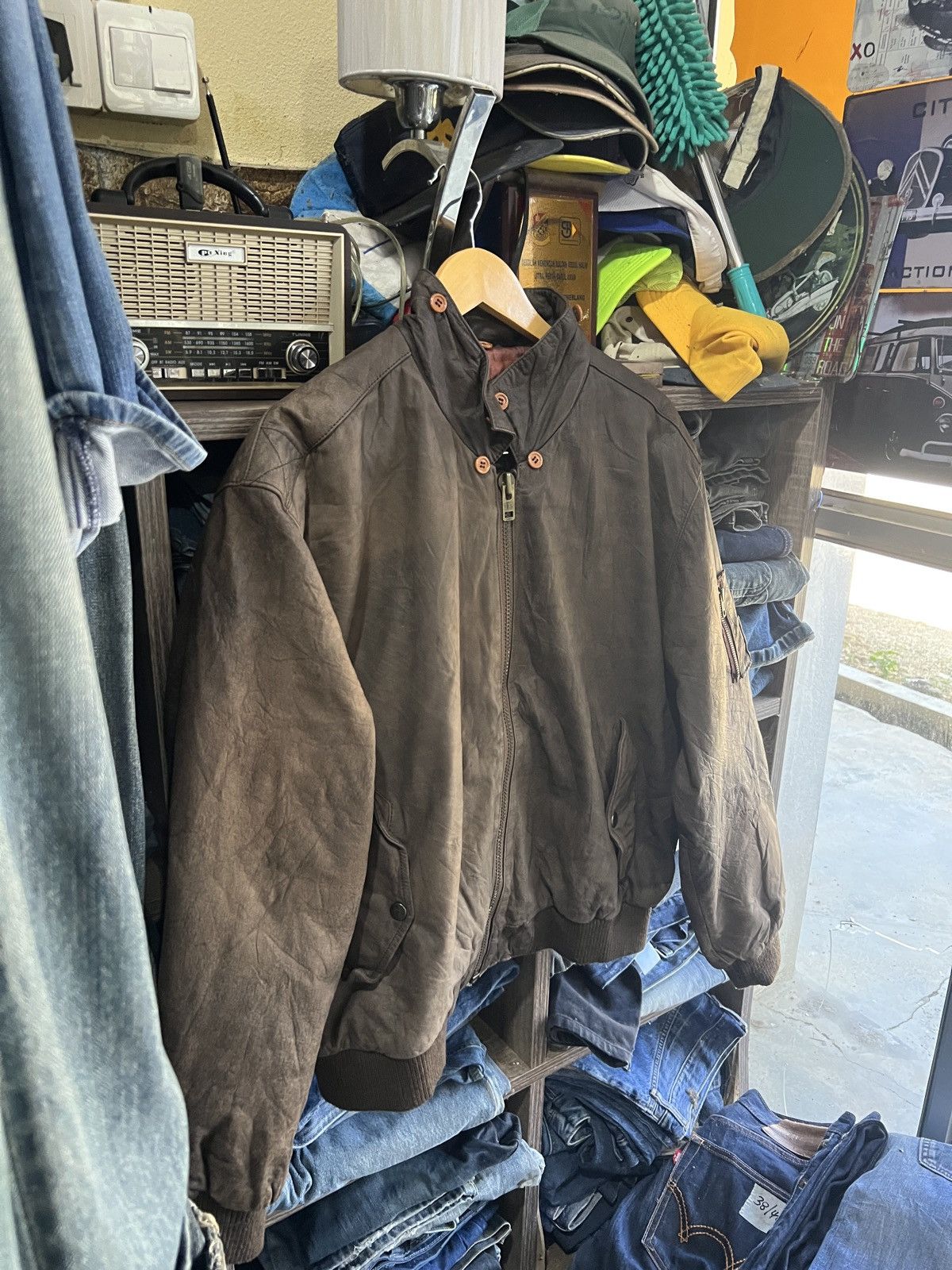 Other 🔥Flying Club Zipper Leather Jacket Size US L / EU 52-54 / 3 - 4 Thumbnail
