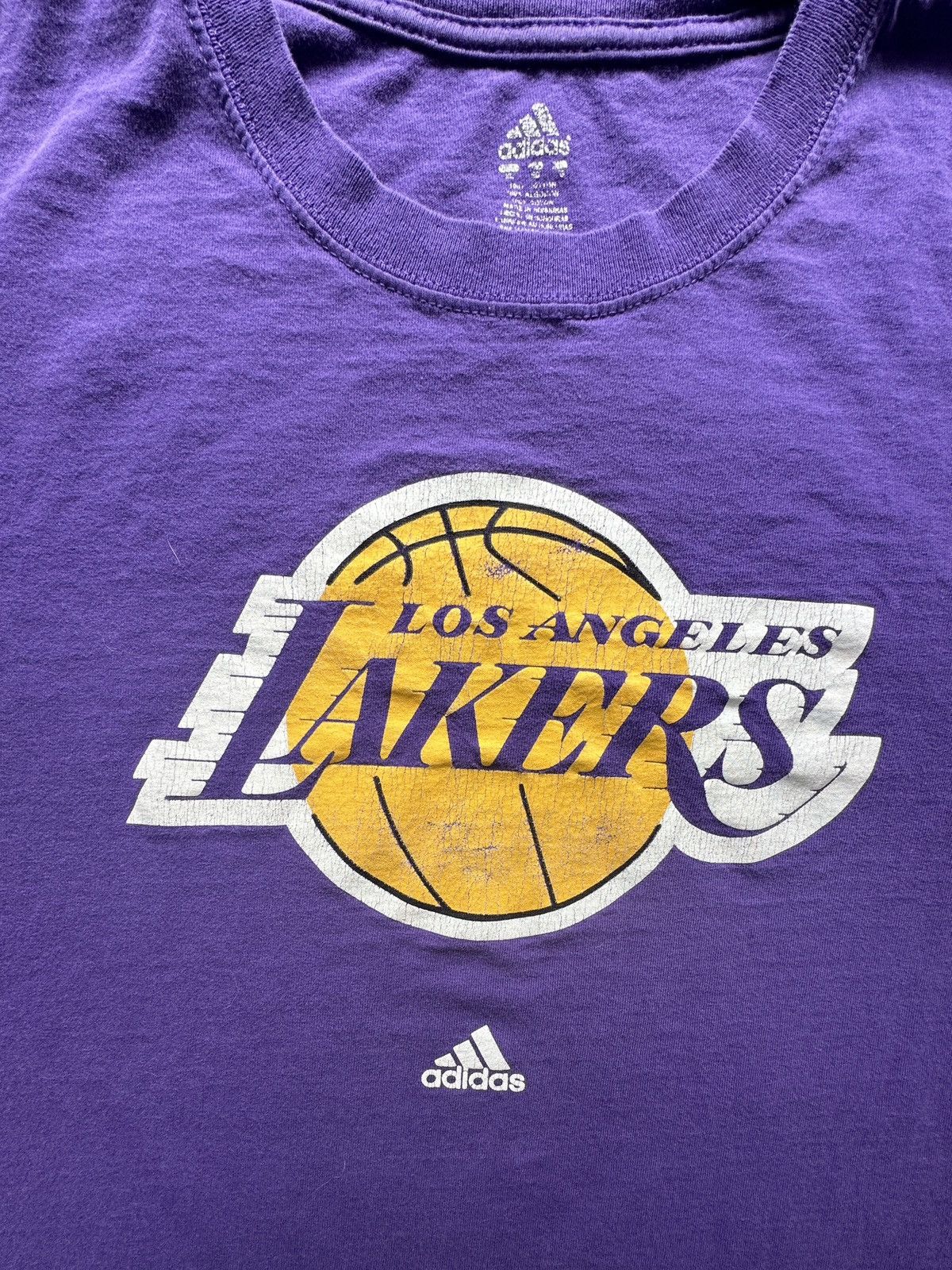 Adidas Vintage Adidas Lakers Tee Size US XL / EU 56 / 4 - 2 Thumbnail