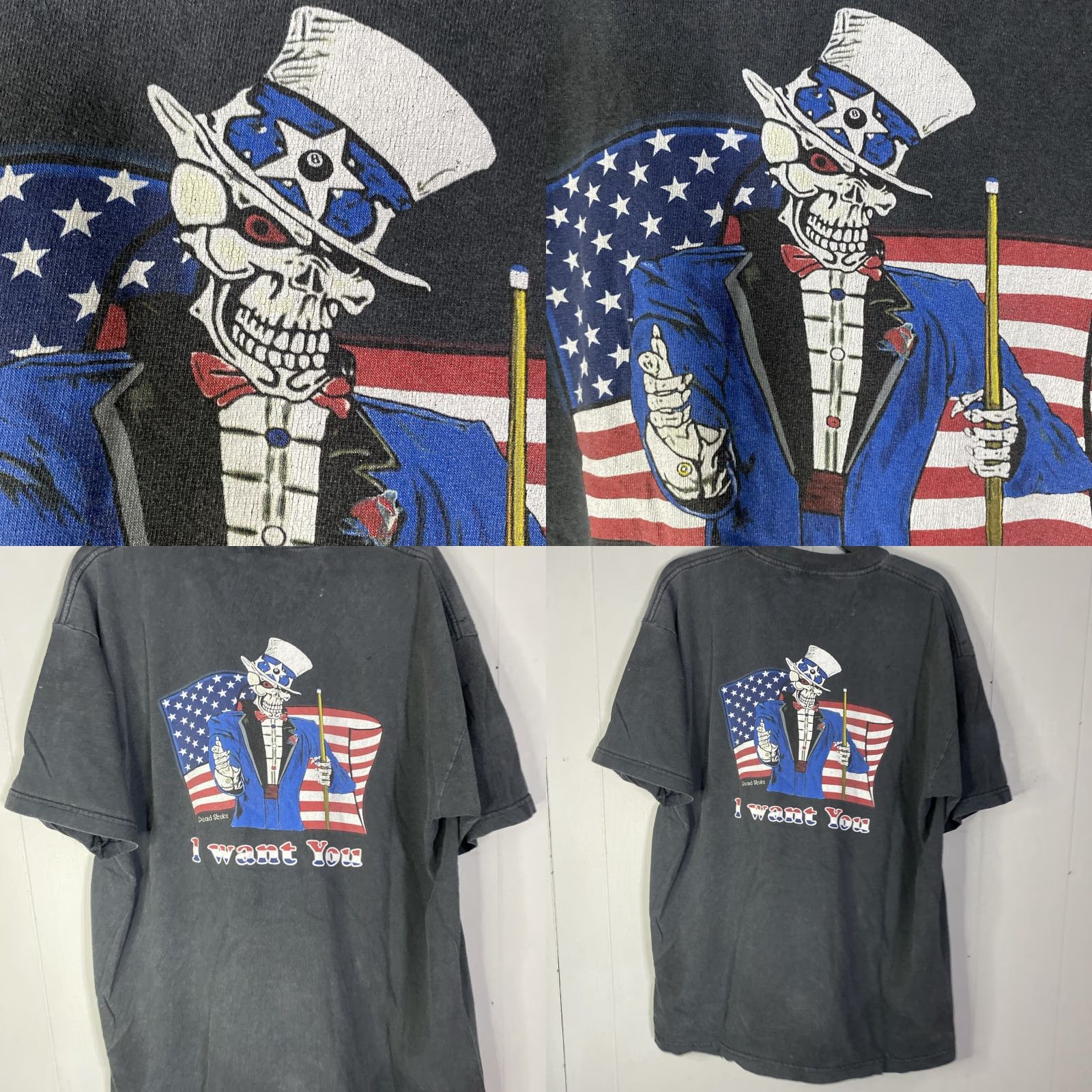 Vintage VTG Bayside Heavyweight 90s Dead Stroke Pool T Shirt Grunge Skeleton Black XL Mens Size US XL / EU 56 / 4 - 11 Thumbnail