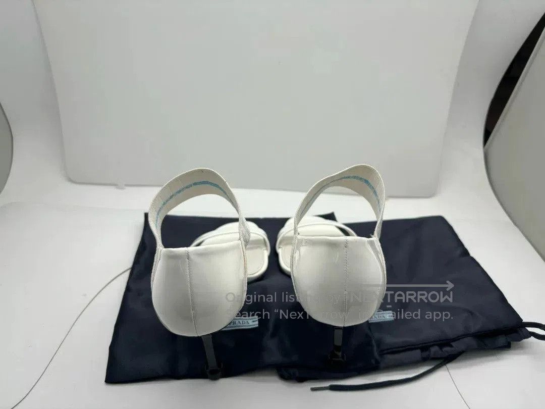 Prada Prada White Patent Leather Heeled Sandals. Size US 4 / IT 34 - 6 Thumbnail