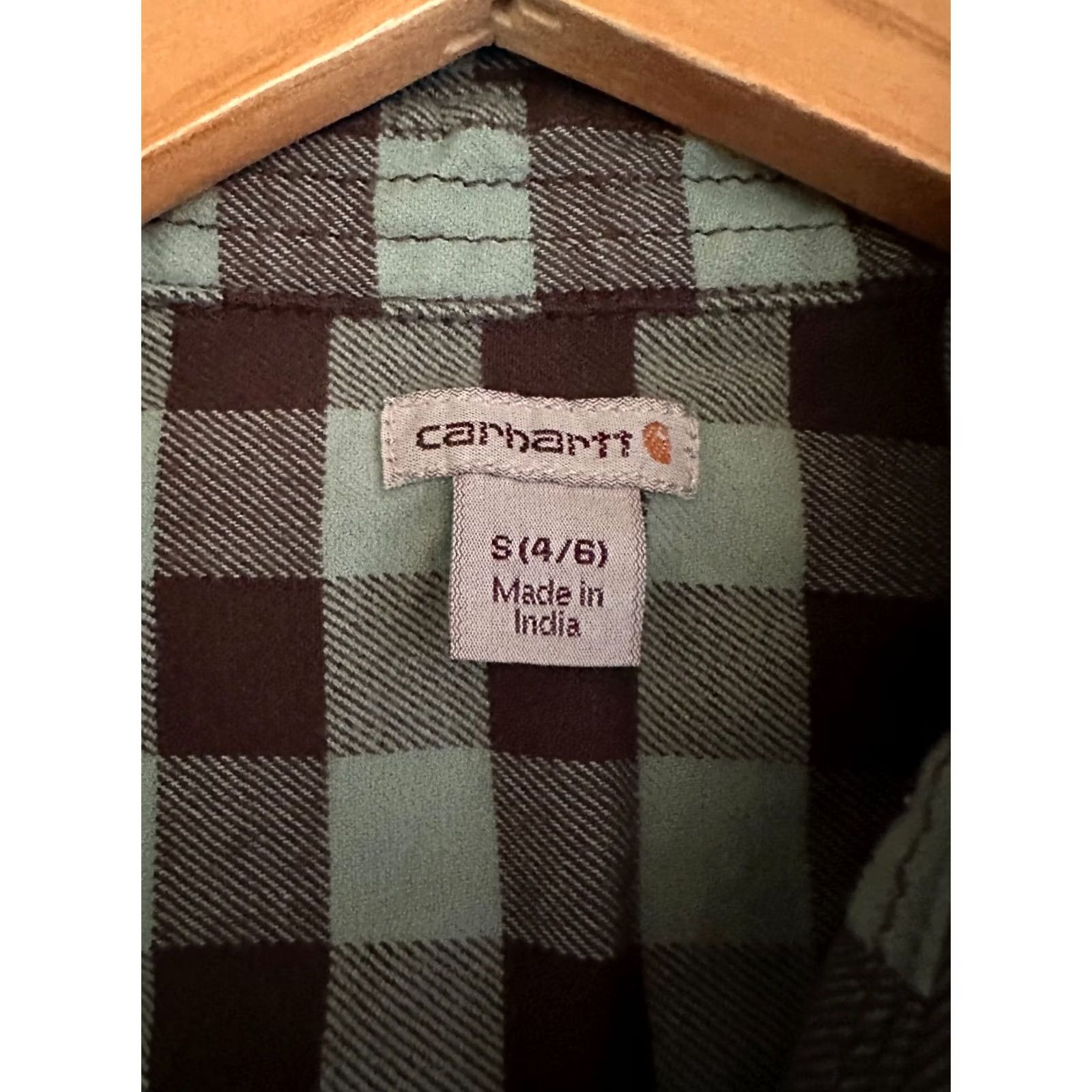 Carhartt Carhartt Shirt Women's Small Green Beige Plaid Button Up Pockets Outdoor Long Sleeve Casual Everyday Size S / US 4 / IT 40 - 3 Thumbnail