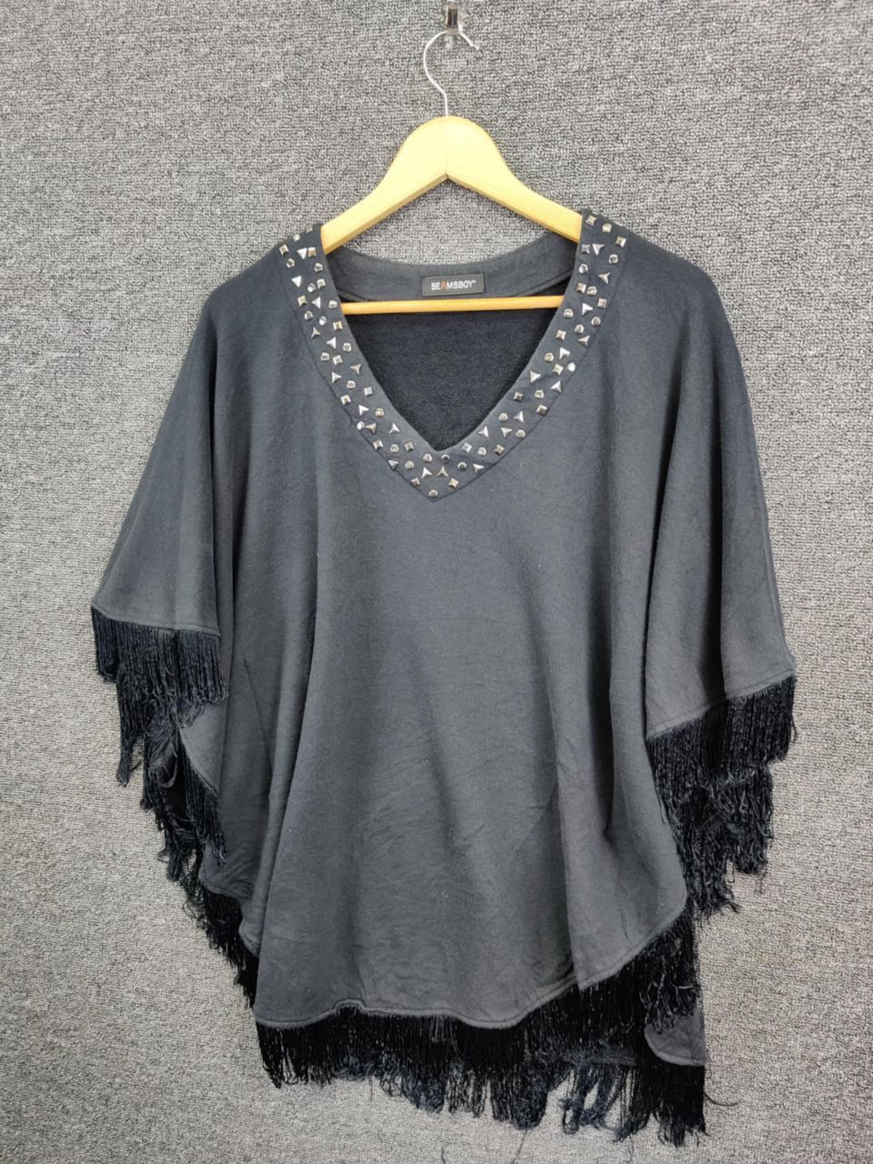 Beams Plus Vintage Beams Boy Studded Fringe Poncho Size US XL / EU 56 / 4 - 2 Thumbnail