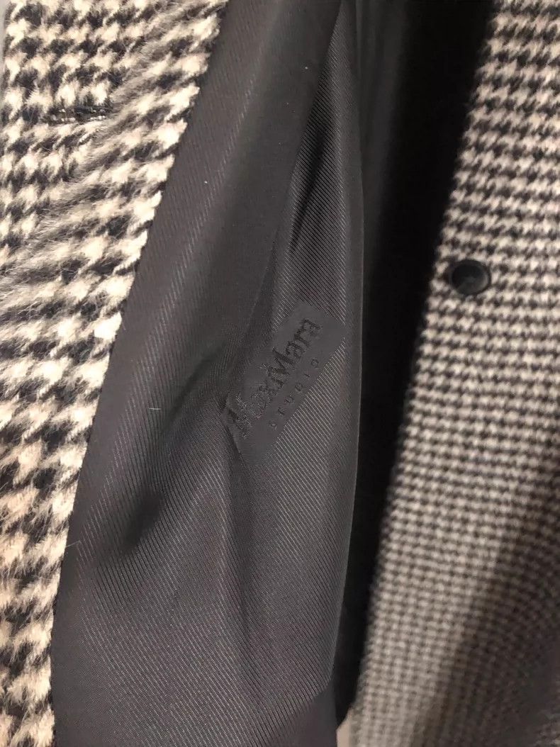 Max Mara Max Mara 100% Alpaca Black and Grey Houndstooth Classic Co Size M / US 6-8 / IT 42-44 - 4 Thumbnail