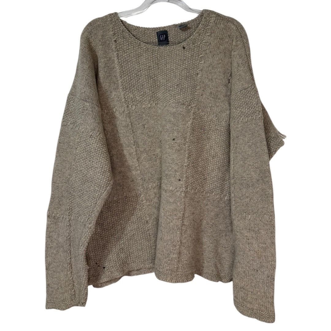 Gap Vintage 90s Gap Wool &Lambswool Patchwork Knit Sweater Beige Size US XL / EU 56 / 4 - 1 Thumbnail