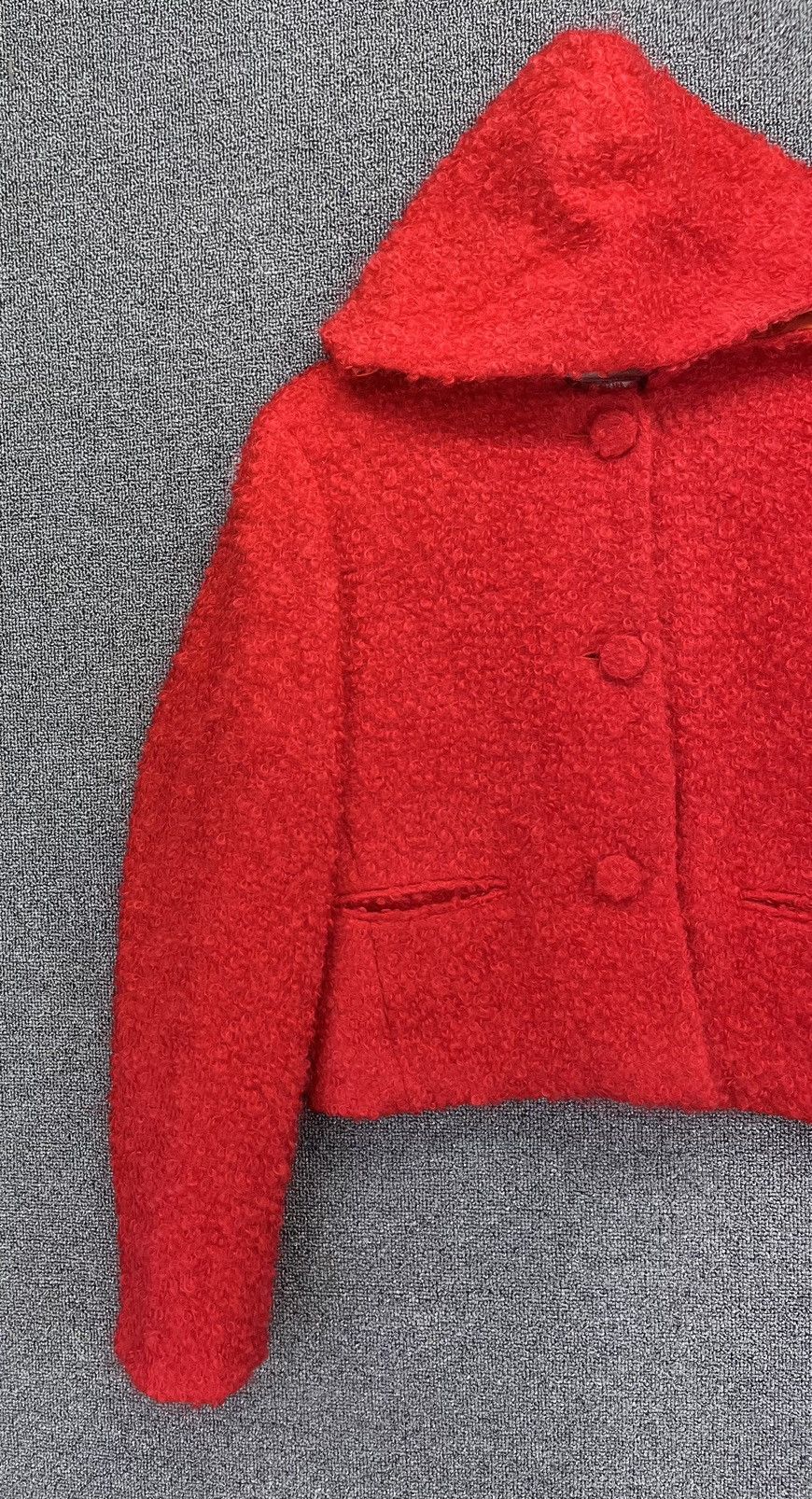agnes b. Vintage Agnes B. Deep Pile Fleece Hoodie Jacket Size XXS / US 00 / IT 34 - 3 Thumbnail