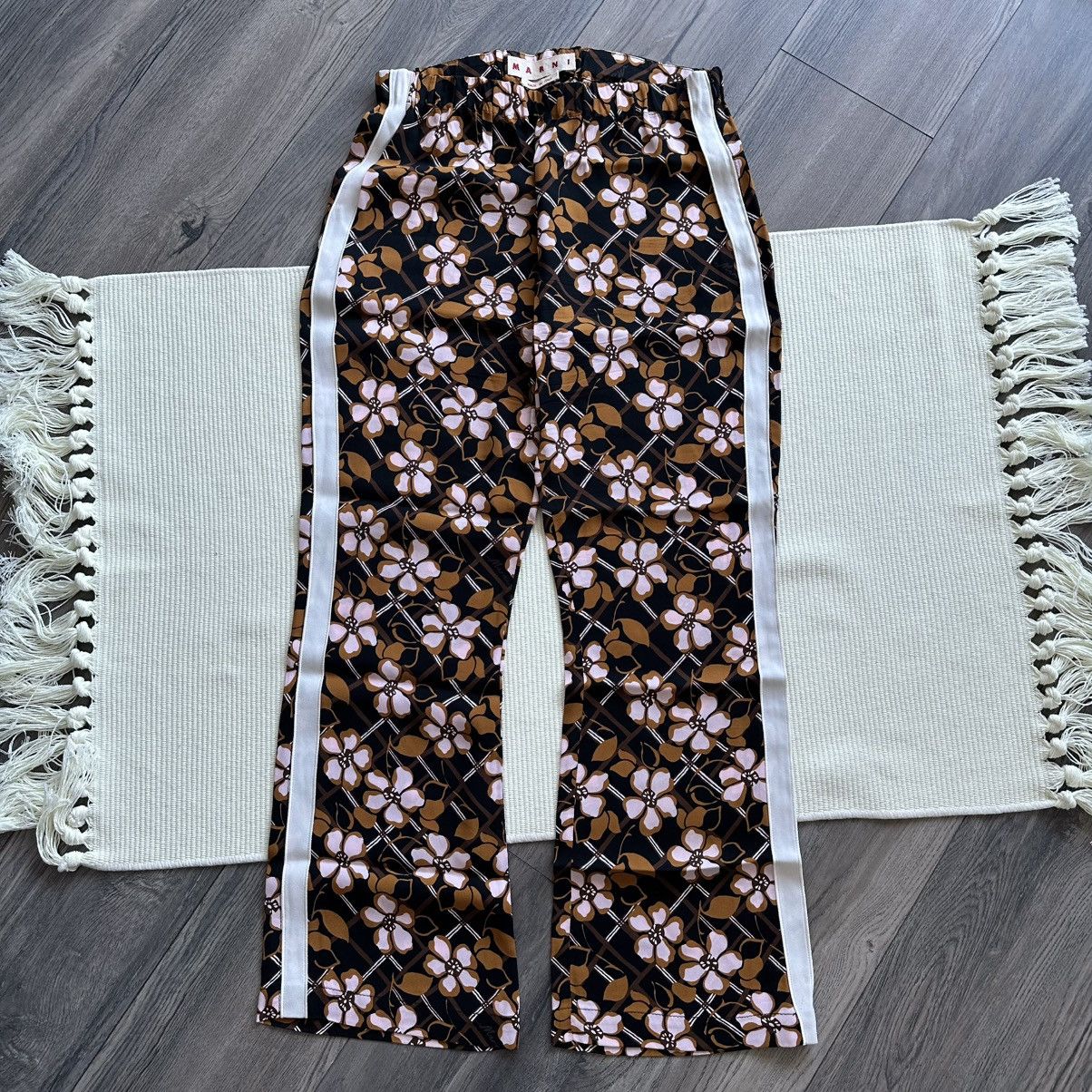 MARNI Floral Print Wide Leg Pants